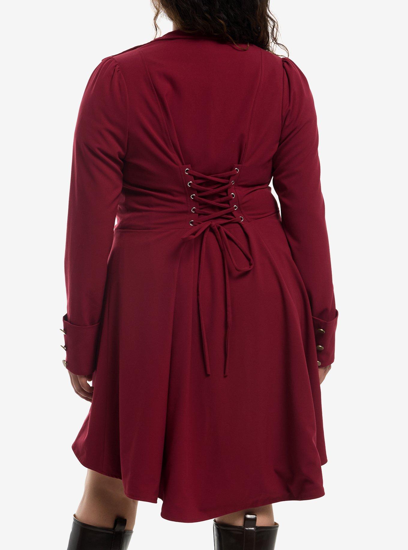 Her Universe Disney Pirates Of The Caribbean Red Girls Waistcoat Plus Size, MAROON, alternate