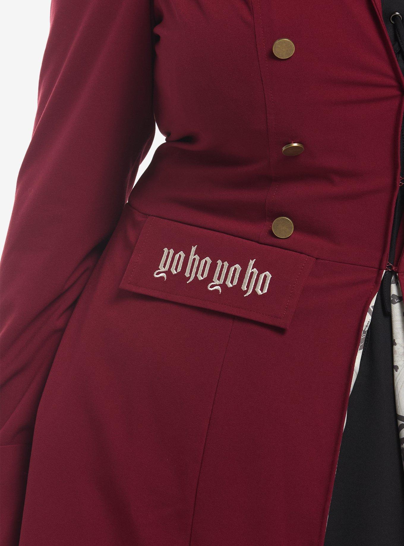 Her Universe Disney Pirates Of The Caribbean Red Girls Waistcoat Plus Size, MAROON, alternate