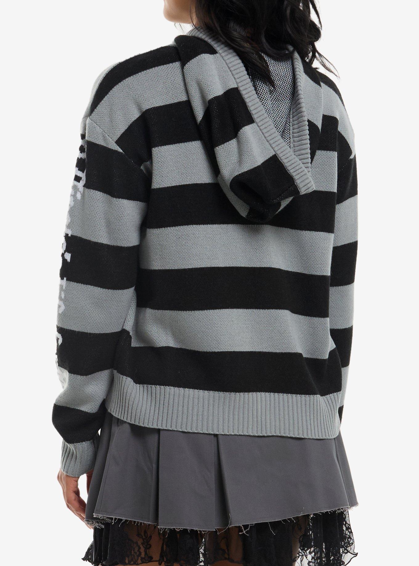 Her Universe Disney Pirates Of The Caribbean Stripe Girls Knit Hoodie, GREY  BLACK, alternate