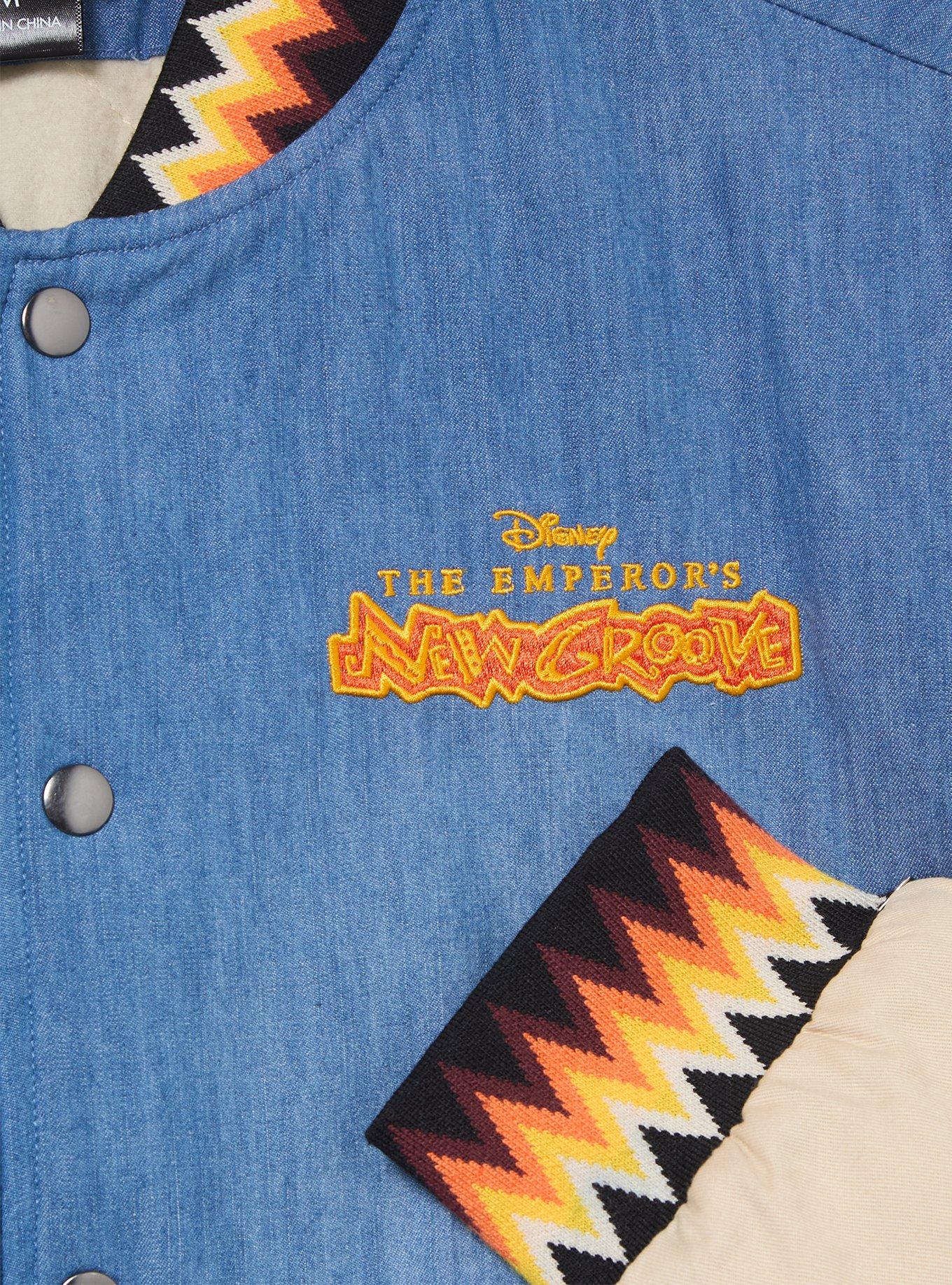 Disney The Emperor's New Groove Denim Varsity Jacket - BoxLunch Exclusive, BLUE, alternate