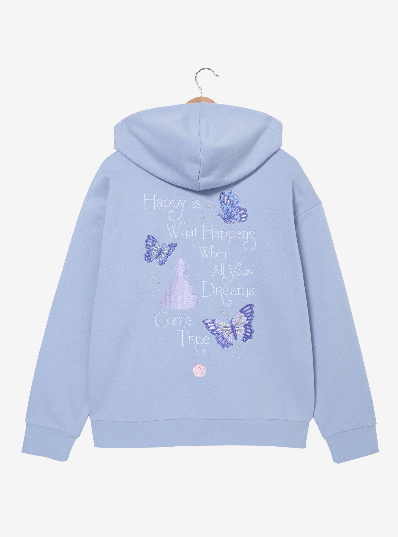 Wicked Glinda Embroidered Butterflies Women's Hoodie - BoxLunch Exclusive, , hi-res