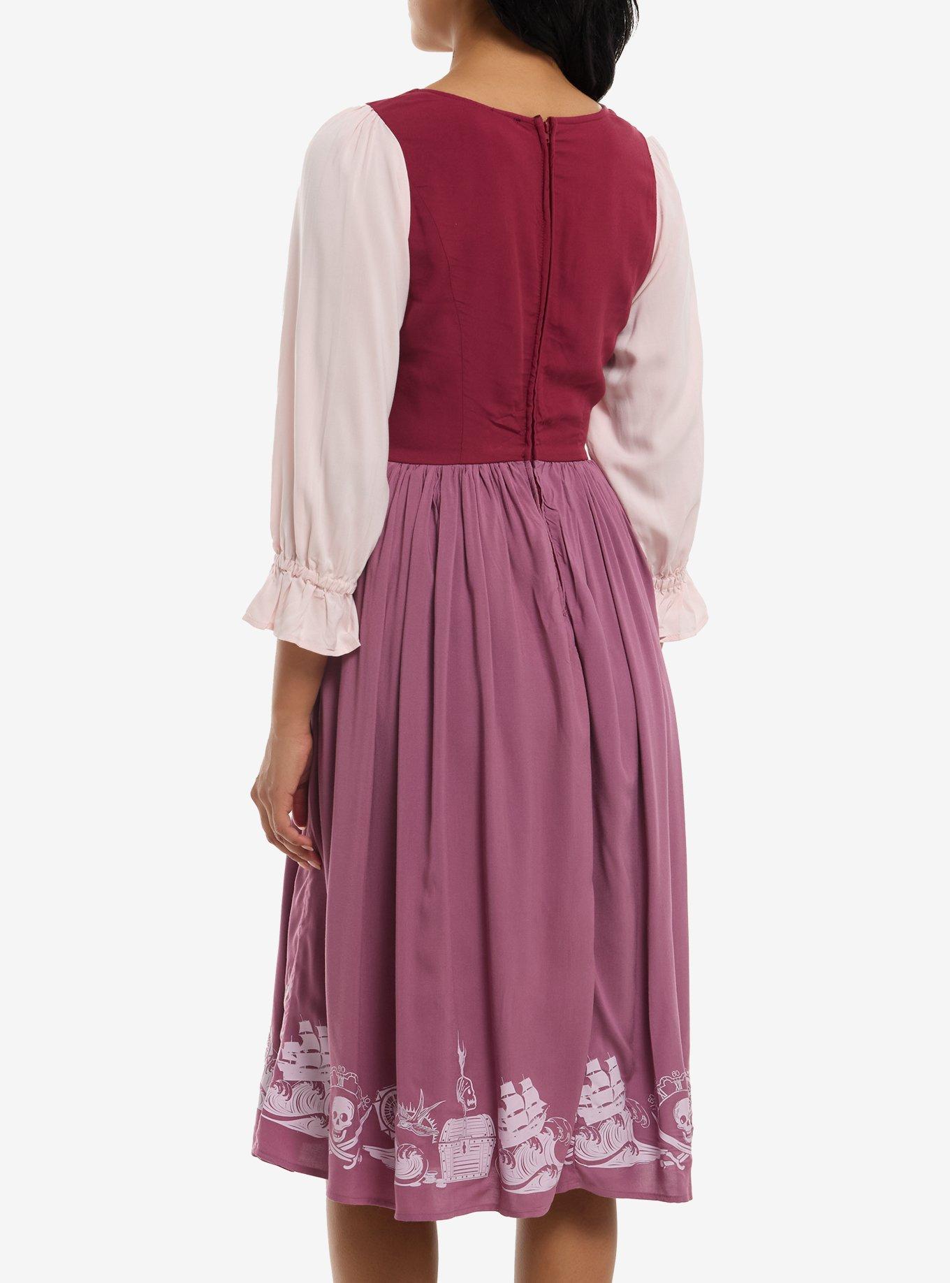 Her Universe Disney Pirates Of The Caribbean Lace-Up Dress, MAROON, alternate