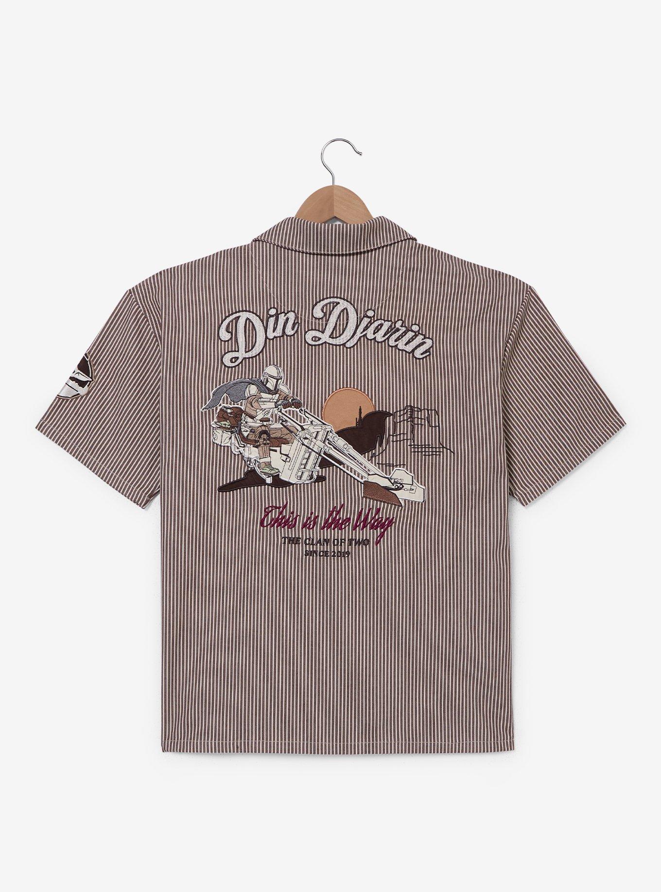 Star Wars The Mandalorian Din Djarin Striped Mechanic Woven Button-Up - BoxLunch Exclusive, , hi-res