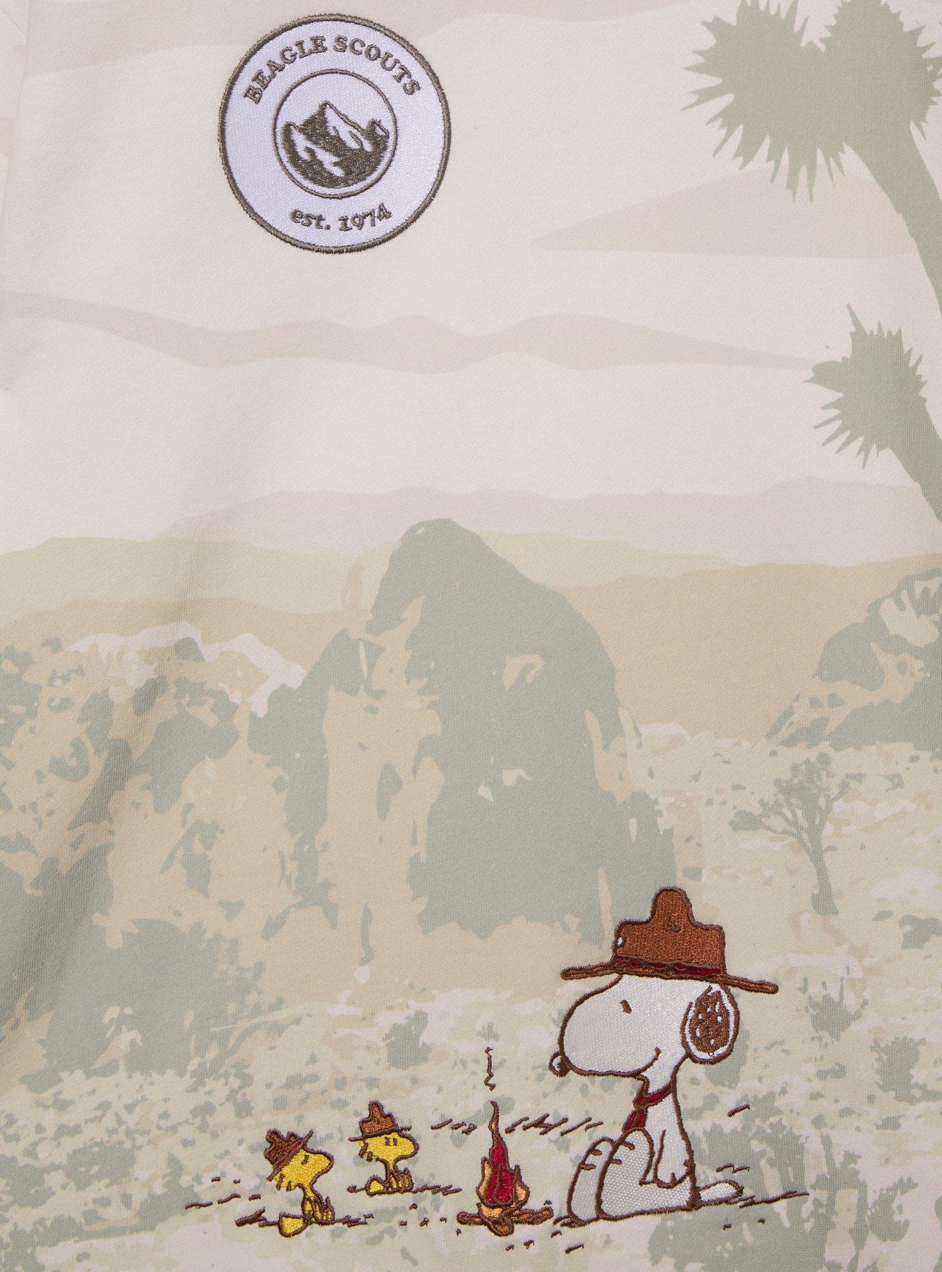 Peanuts Snoopy Beagle Scouts Scenic Crewneck &mdash; BoxLunch Exclusive, GREEN, alternate