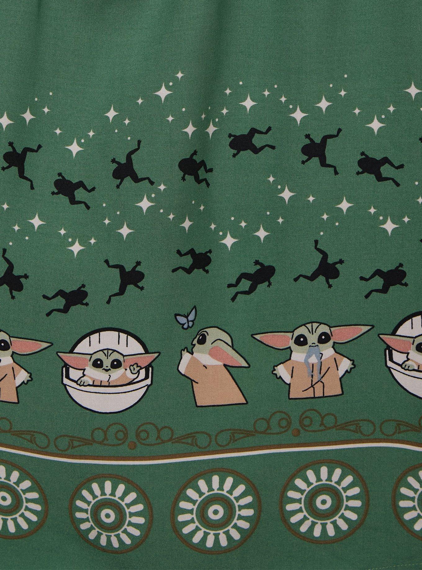 Star Wars The Mandalorian Grogu Patterned Flutter Sleeve Dress - BoxLunch Exclusive