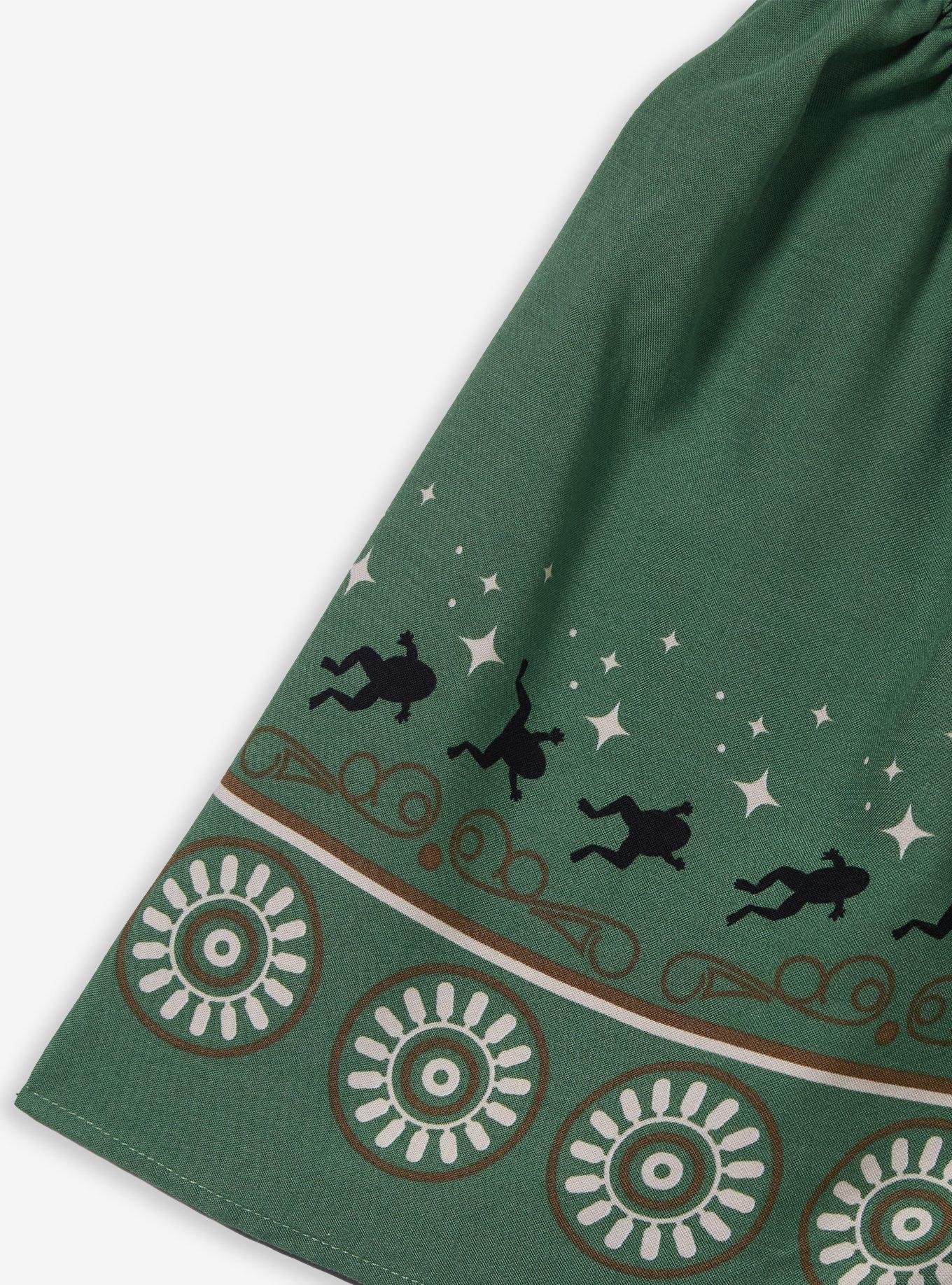 Star Wars The Mandalorian Grogu Patterned Flutter Plus Size Sleeve Dress - BoxLunch Exclusive, SAGE, alternate