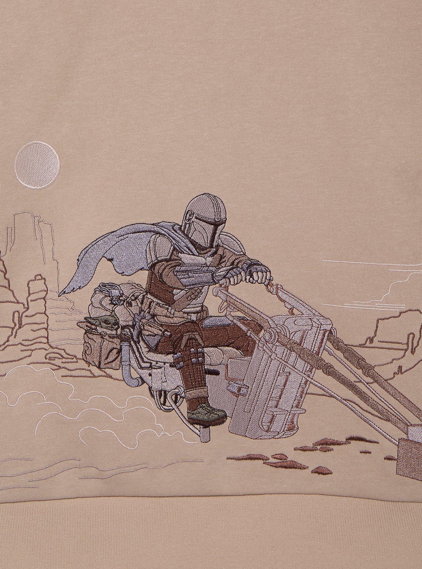 Star Wars The Mandalorian Speeder Bike Scene Embroidered Crewneck - BoxLunch Exclusive
