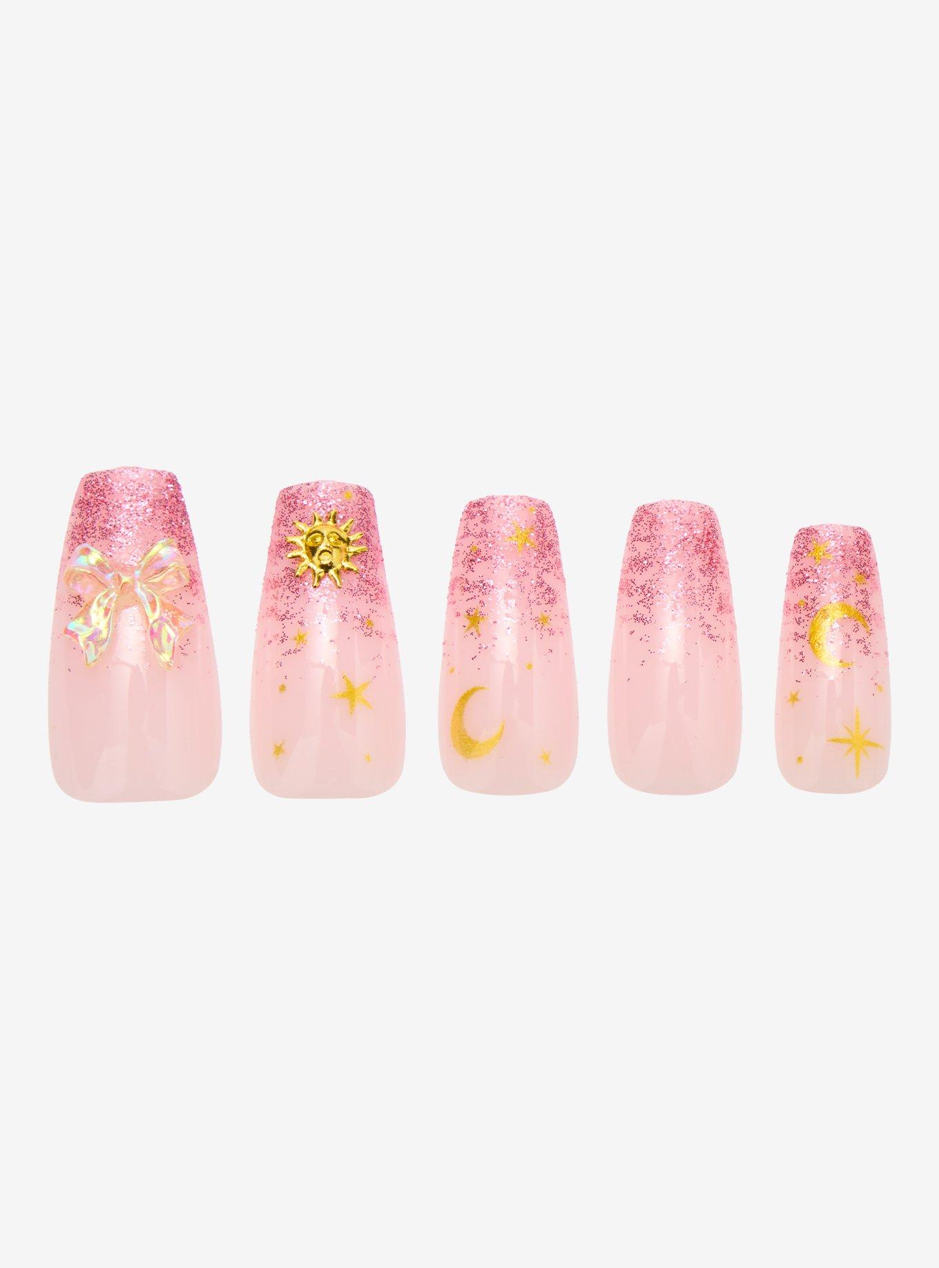 Pink Celestial Icons Faux Nail Set — BoxLunch Exclusive