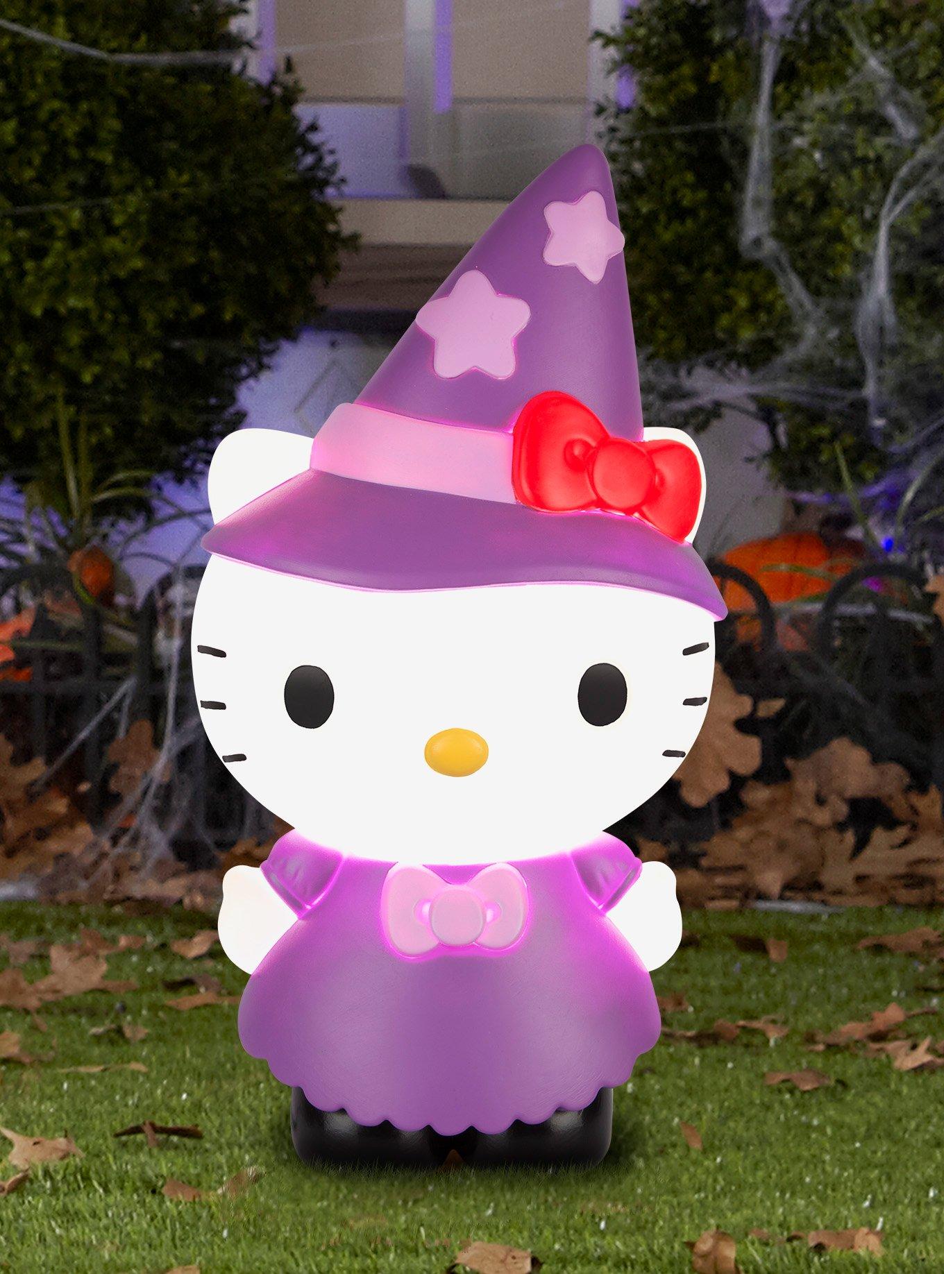 Hello Kitty in Witch Costume Lighted Blow Mold Outdoor Decor, , hi-res