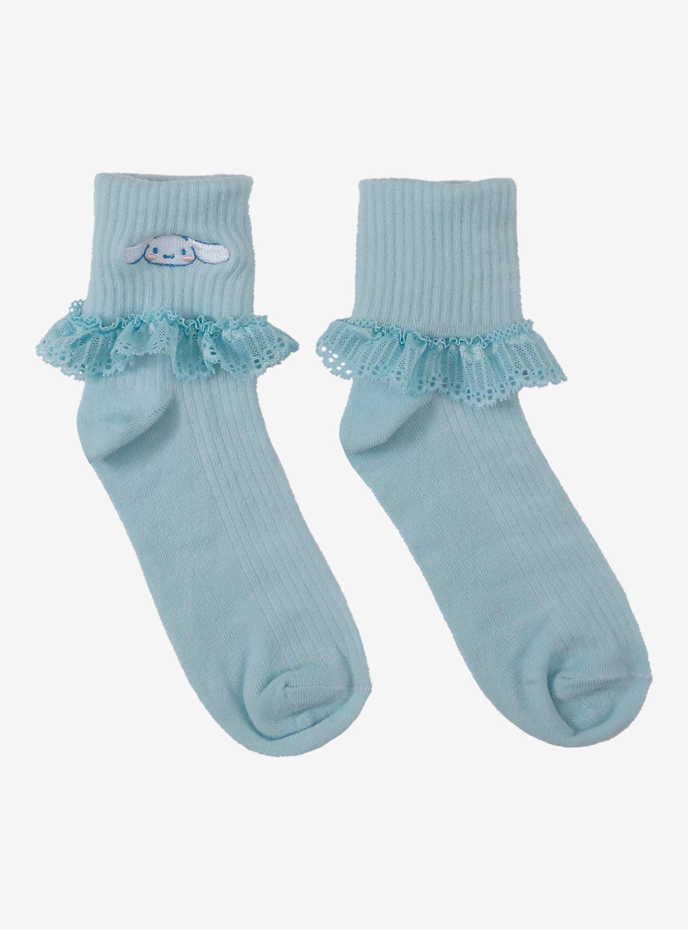 Cinnamoroll Ruffle Lace Ankle Socks, , hi-res