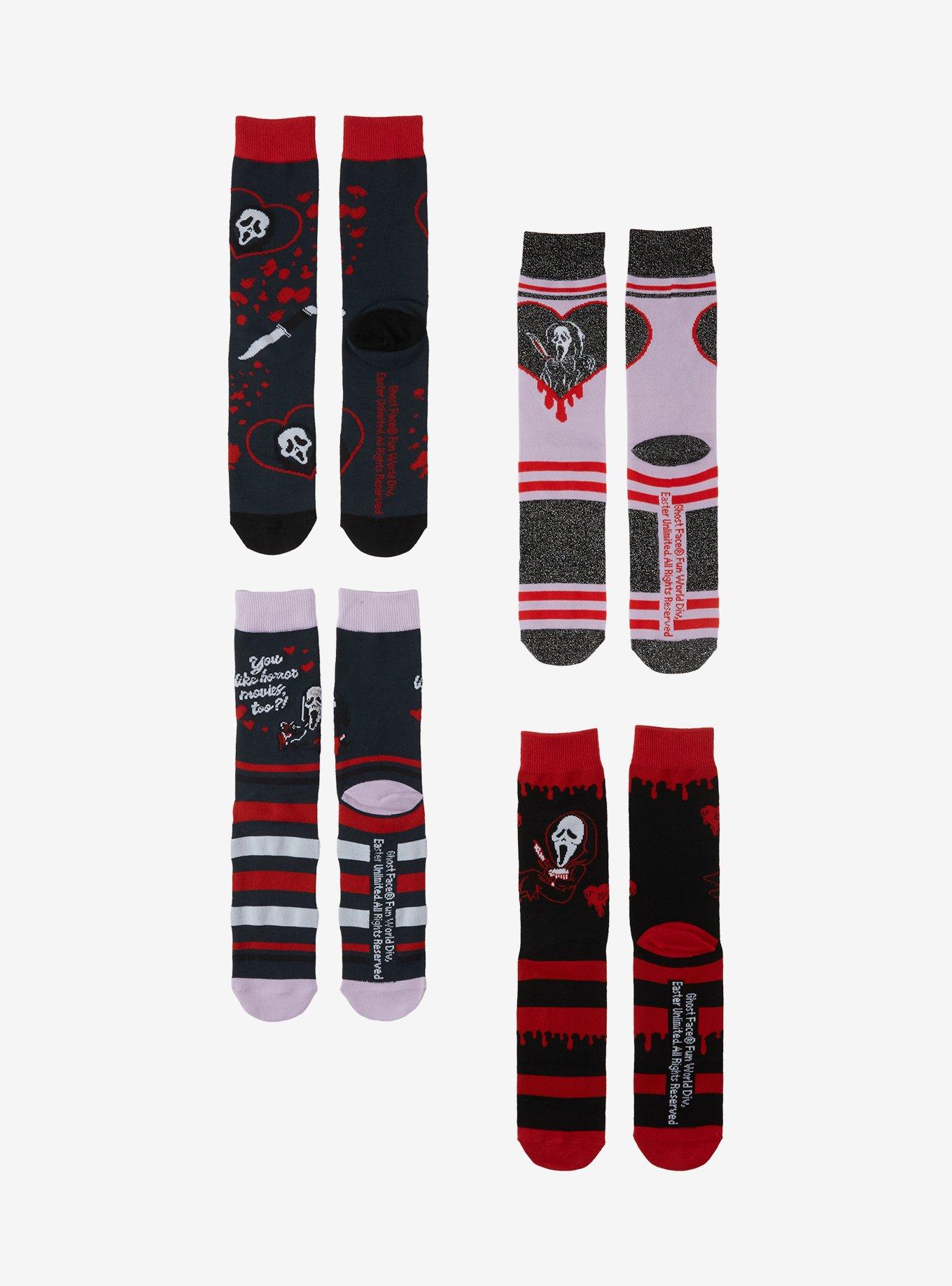 Ghost Face Heart Blind Bag Crew Socks, , hi-res