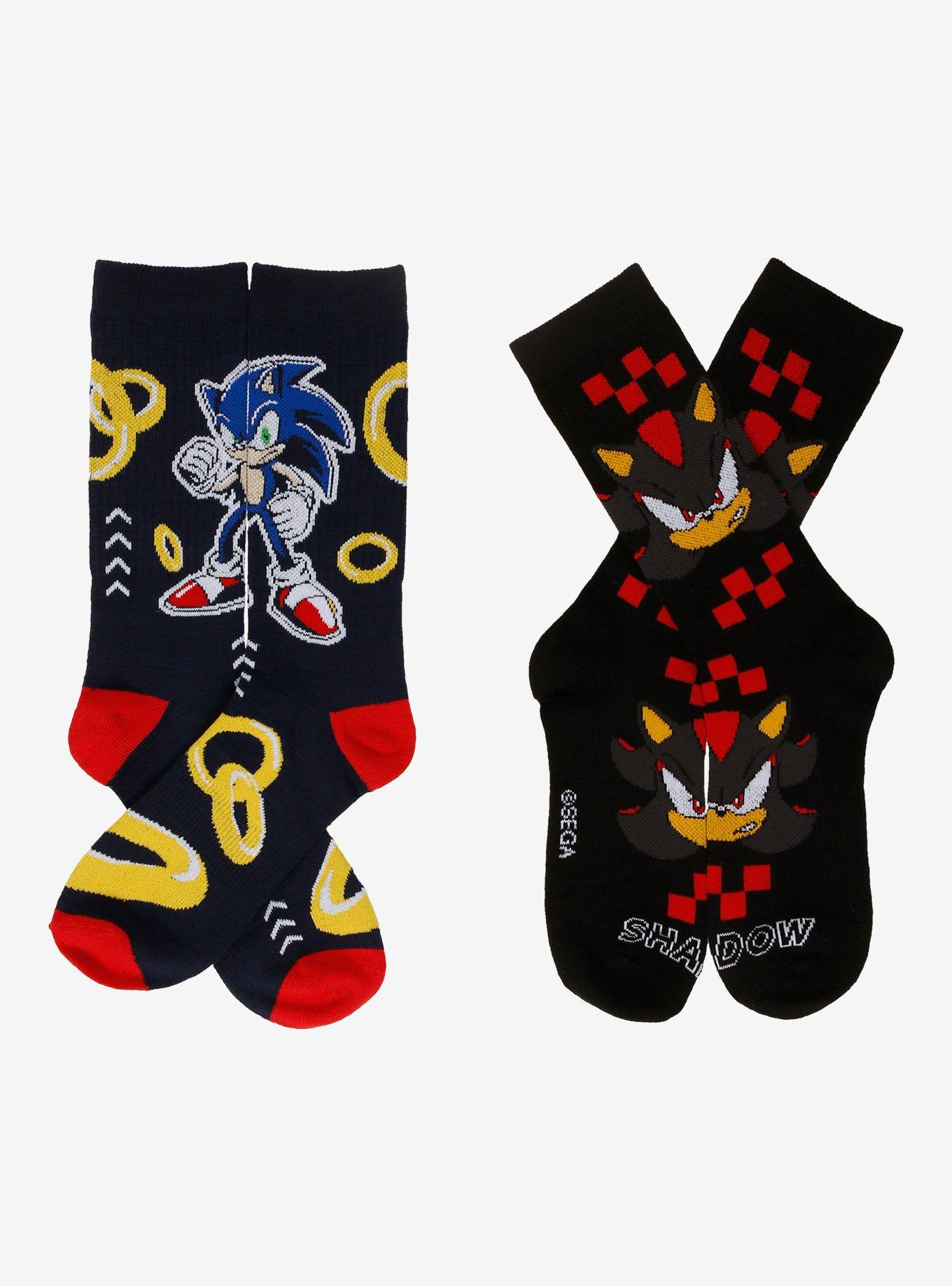 Sonic The Hedgehog Shadow & Sonic Crew Socks 2 Pair, , hi-res