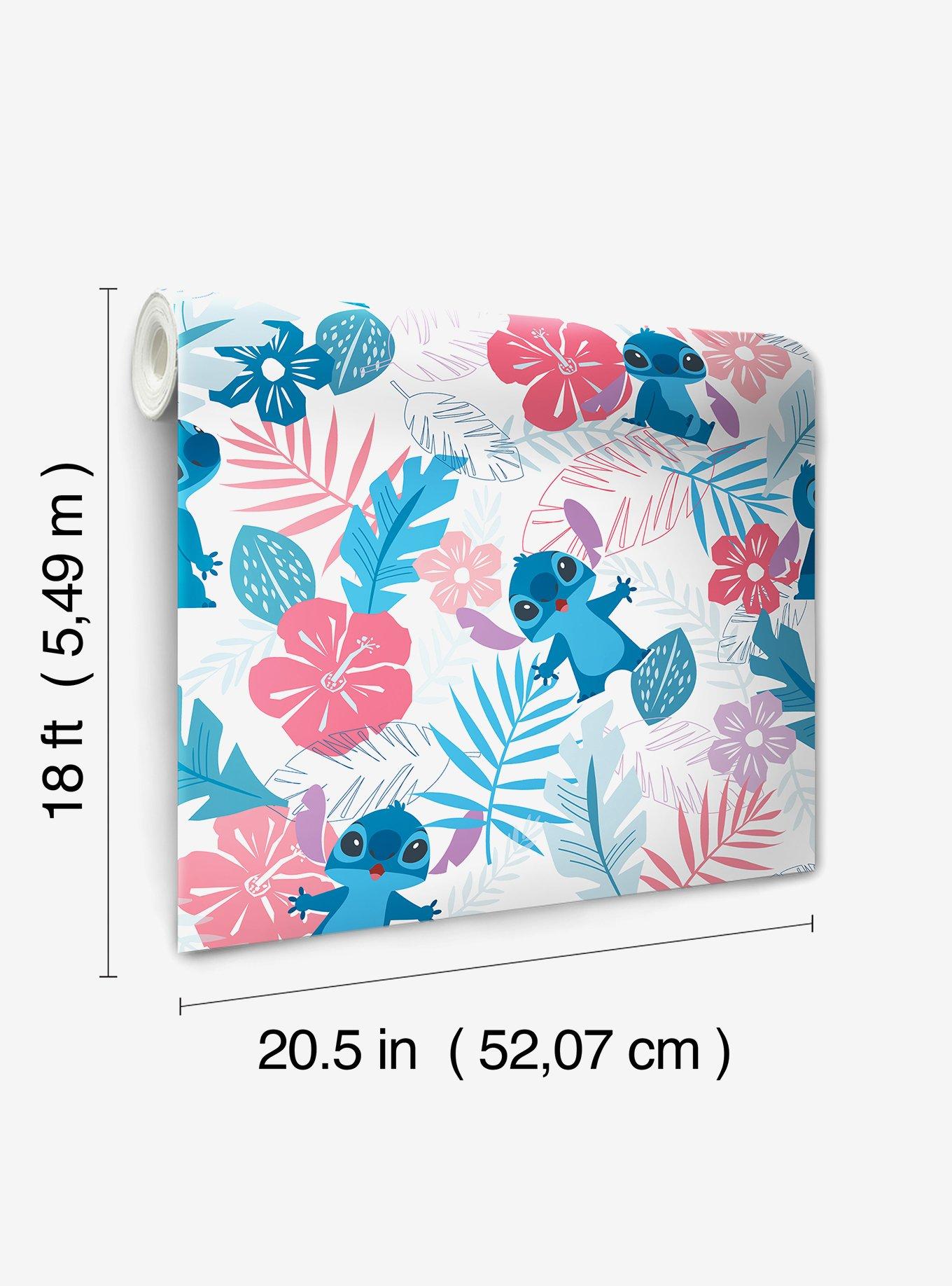Disney Lilo & Stitch Tropical Flowers Pink Peel & Stick Wallpaper, , alternate