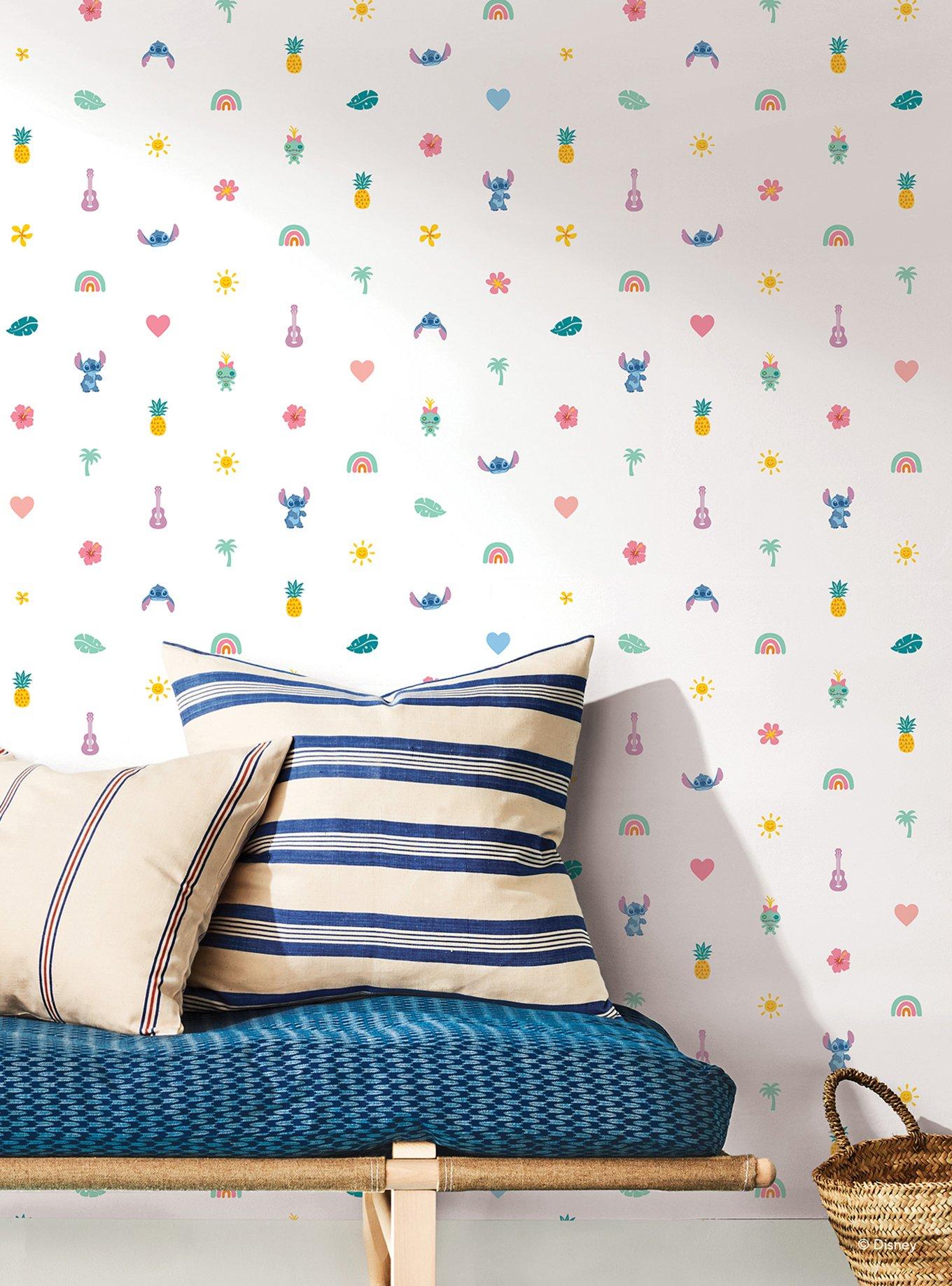 Disney Lilo & Stitch Aloha Mini Print Blue and Pink Peel & Stick Wallpaper, , hi-res