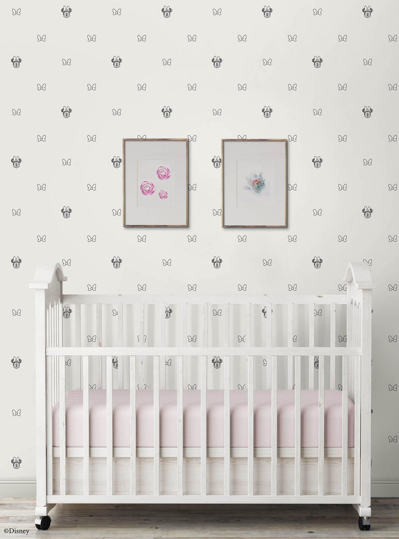 Disney Minnie Mouse Sweet Bows Black and White Peel & Stick Wallpaper, , hi-res