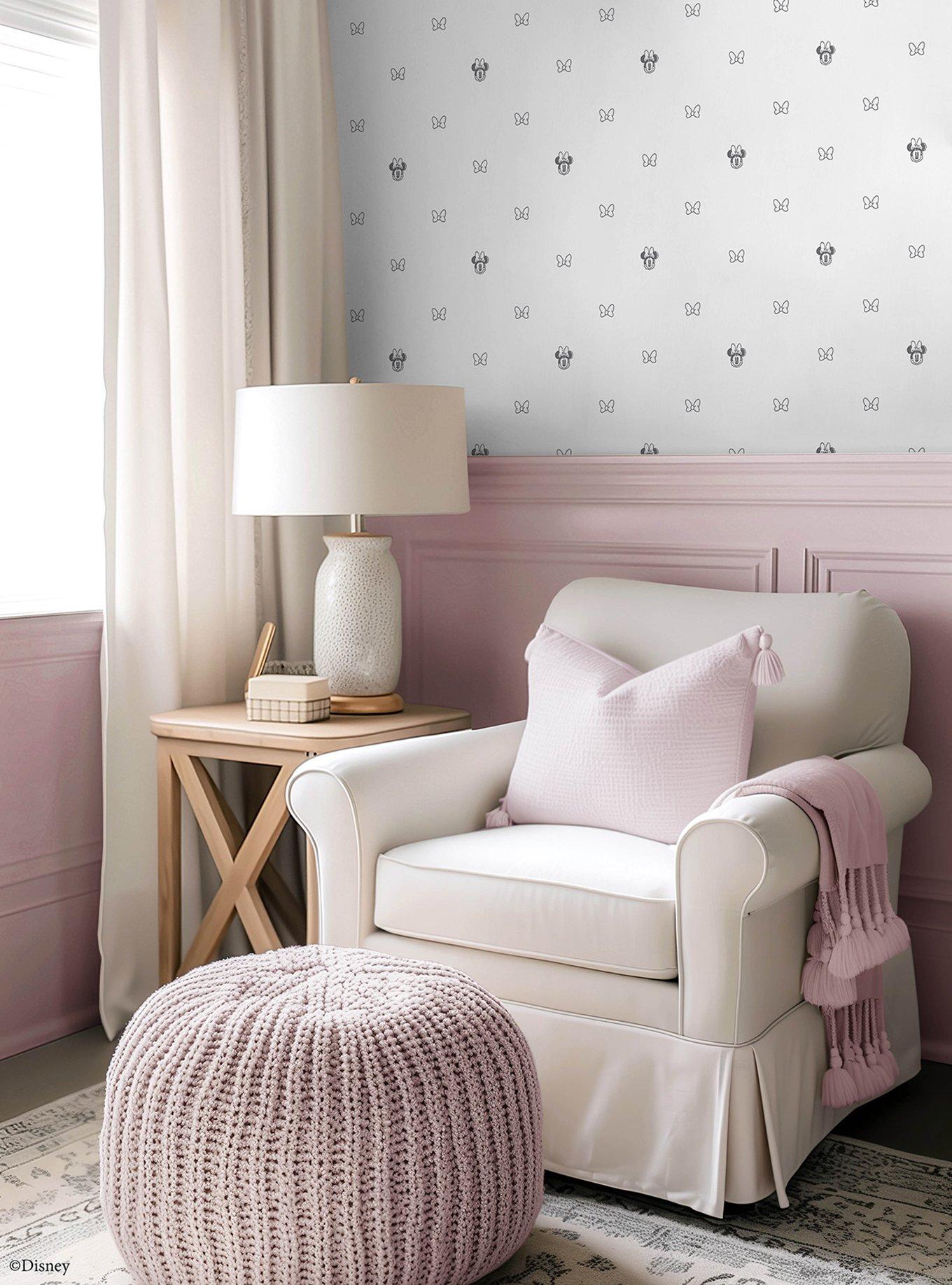 Disney Minnie Mouse Sweet Bows Black and White Peel & Stick Wallpaper, , alternate