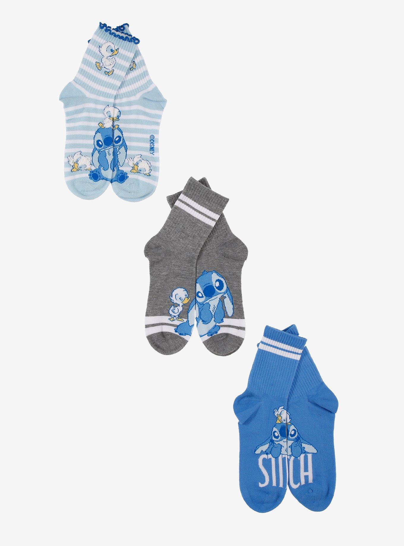 Disney Stitch & Ducks Crew Socks 3 Pair, , hi-res
