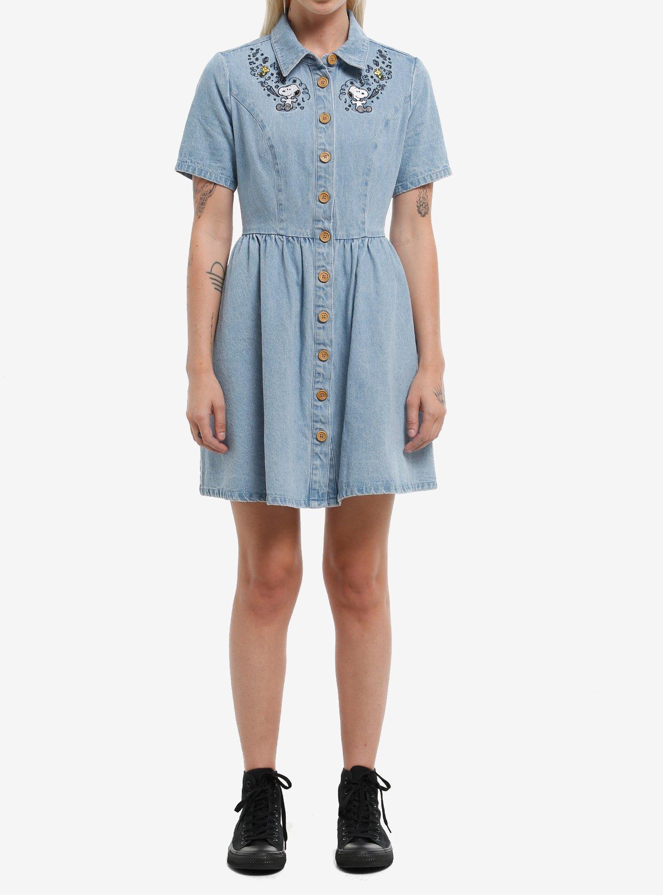 Peanuts Snoopy Denim Dress, , hi-res