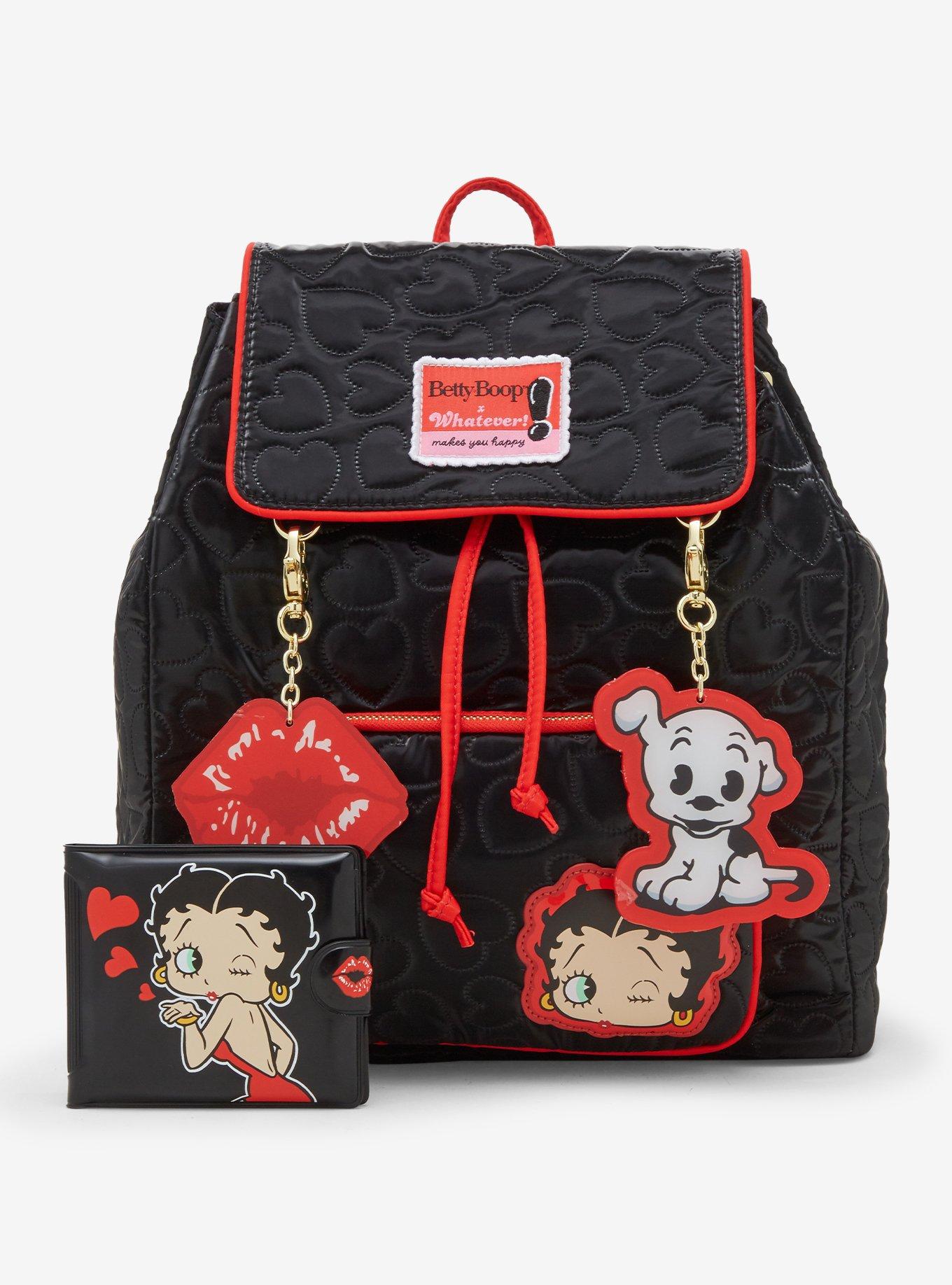 Betty Boop X Whatever! Makes You Happy Heart Quilted Slouch Mini Backpack, , alternate
