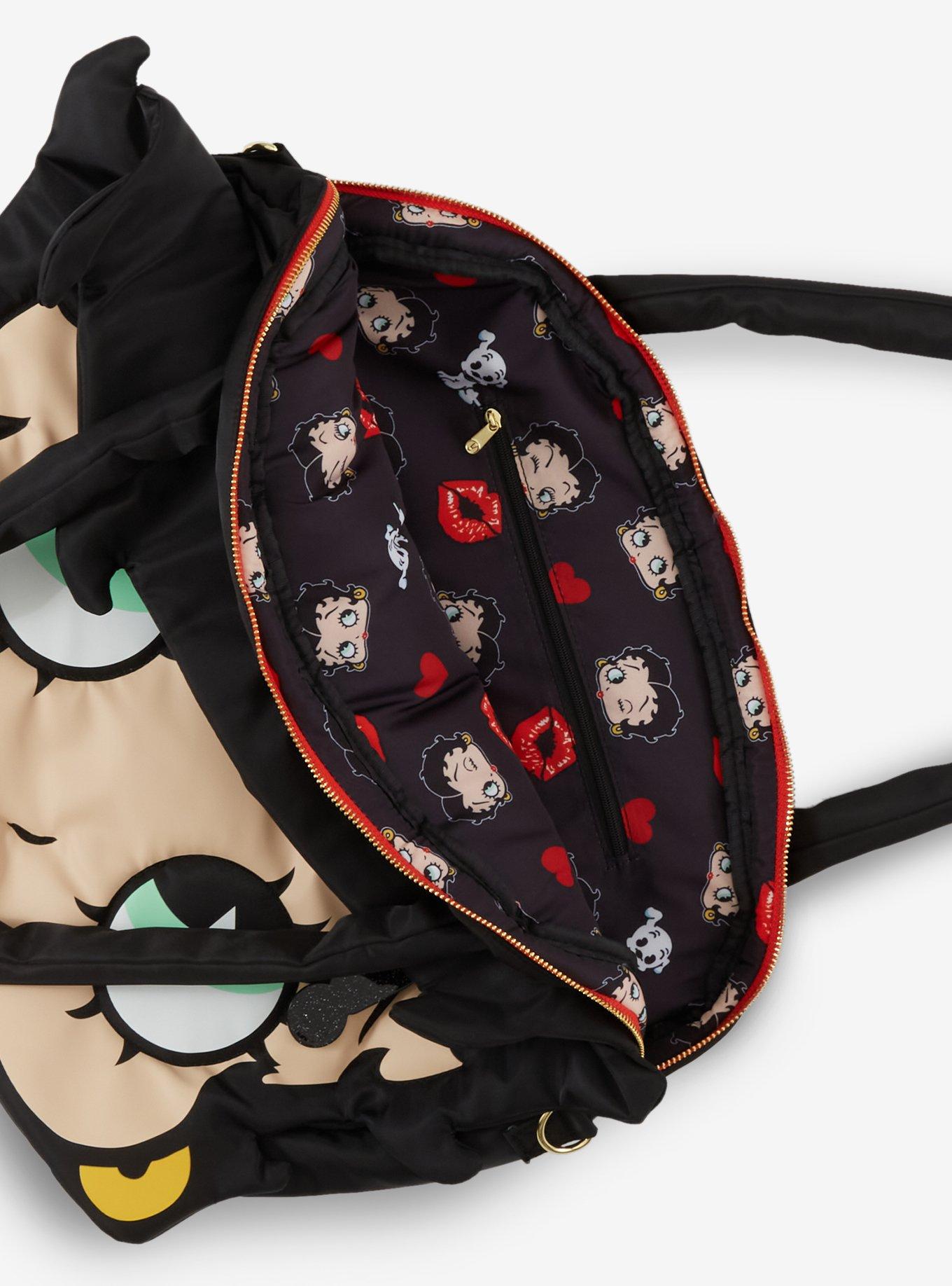 Whatever! Makes You Happy Betty Boop Face Puffer Tote Bag, , alternate