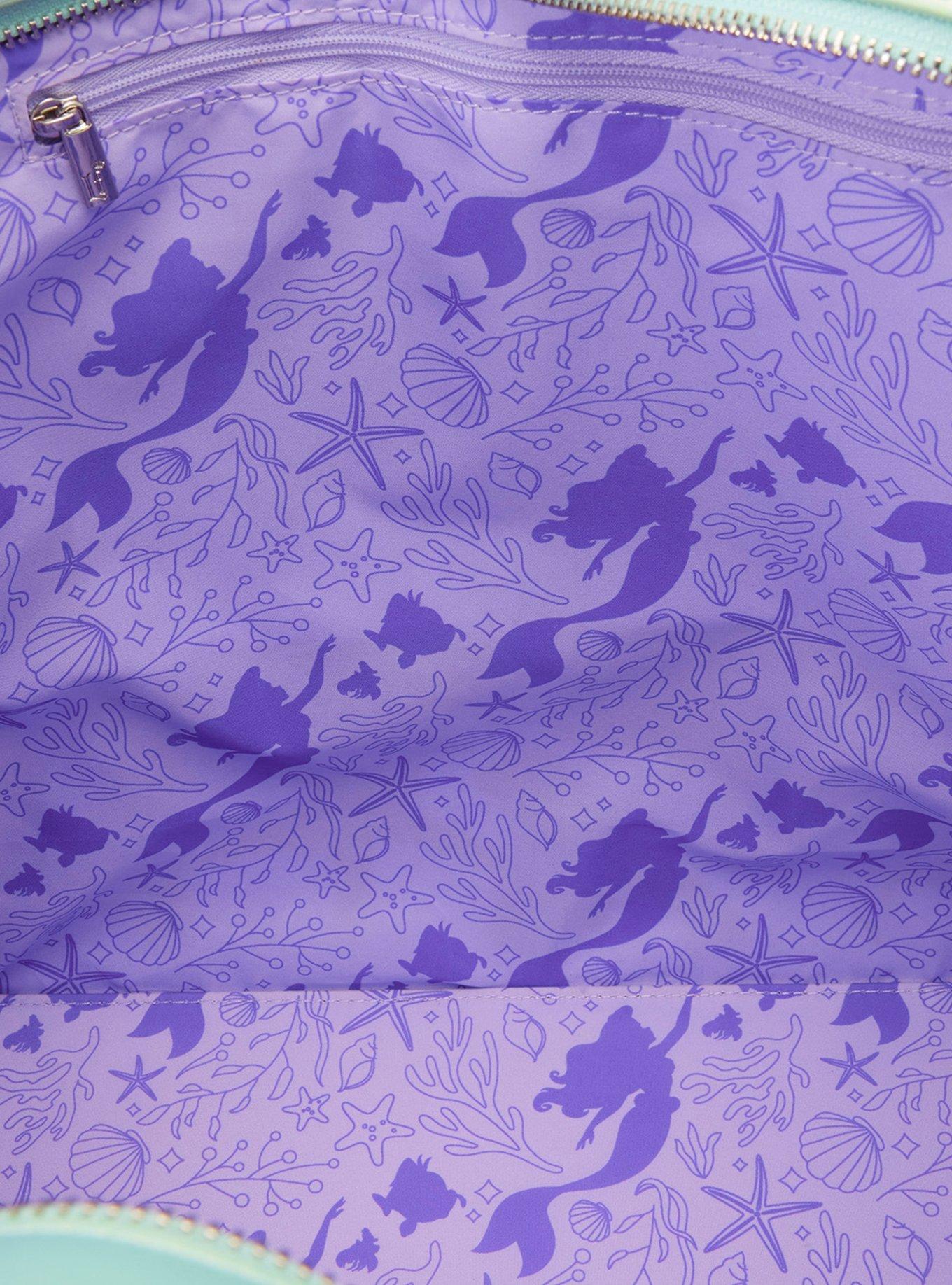 Loungefly Disney The Little Mermaid Ariel, Sebastian, & Flounder Iridescent Tote Bag with Coin Purse, , alternate