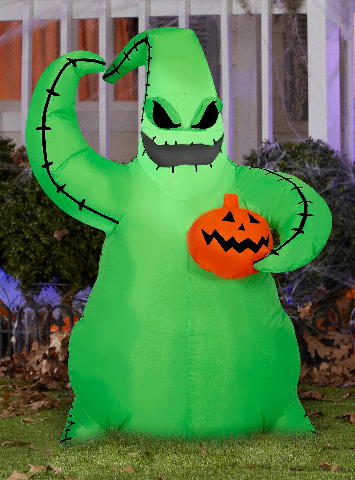 Disney Nightmare Before Christmas Oogie Boogie Holding Pumpkin Airblown, , hi-res