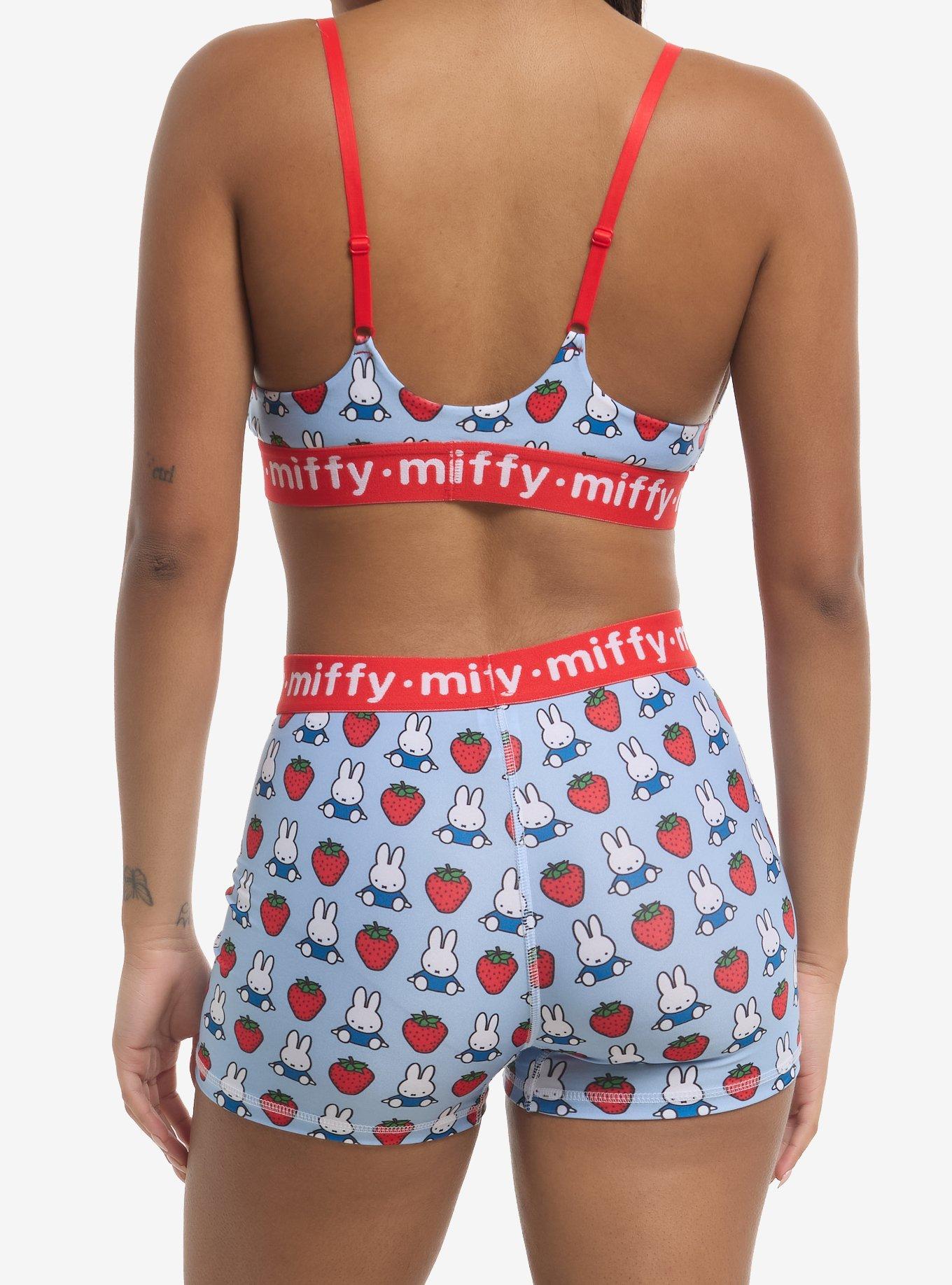 Miffy Strawberry Bra & Boyshort Panty Set, MULTI, alternate