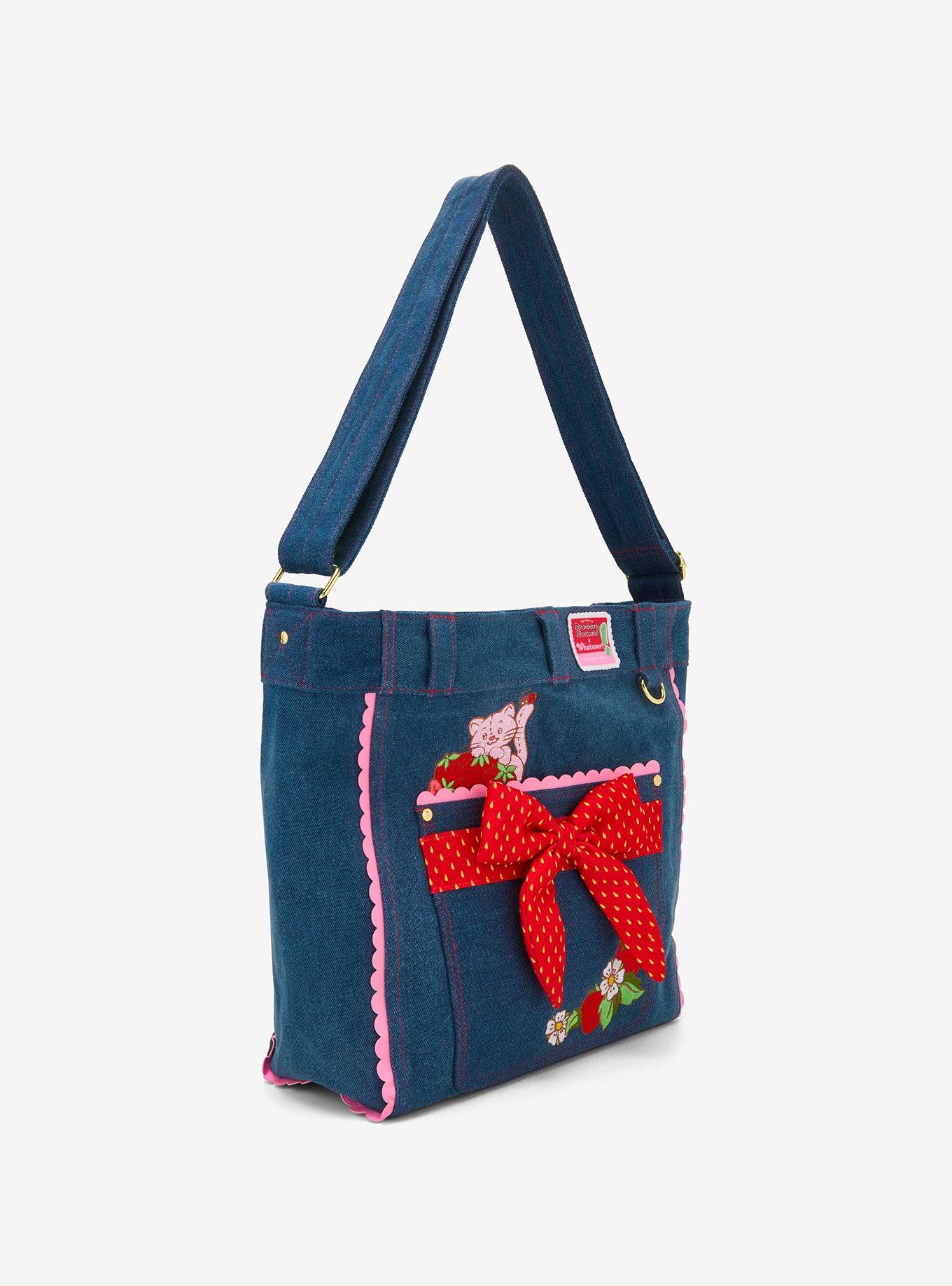 Whatever! Makes You Happy Strawberry Shortcake Denim Tote Bag, , hi-res