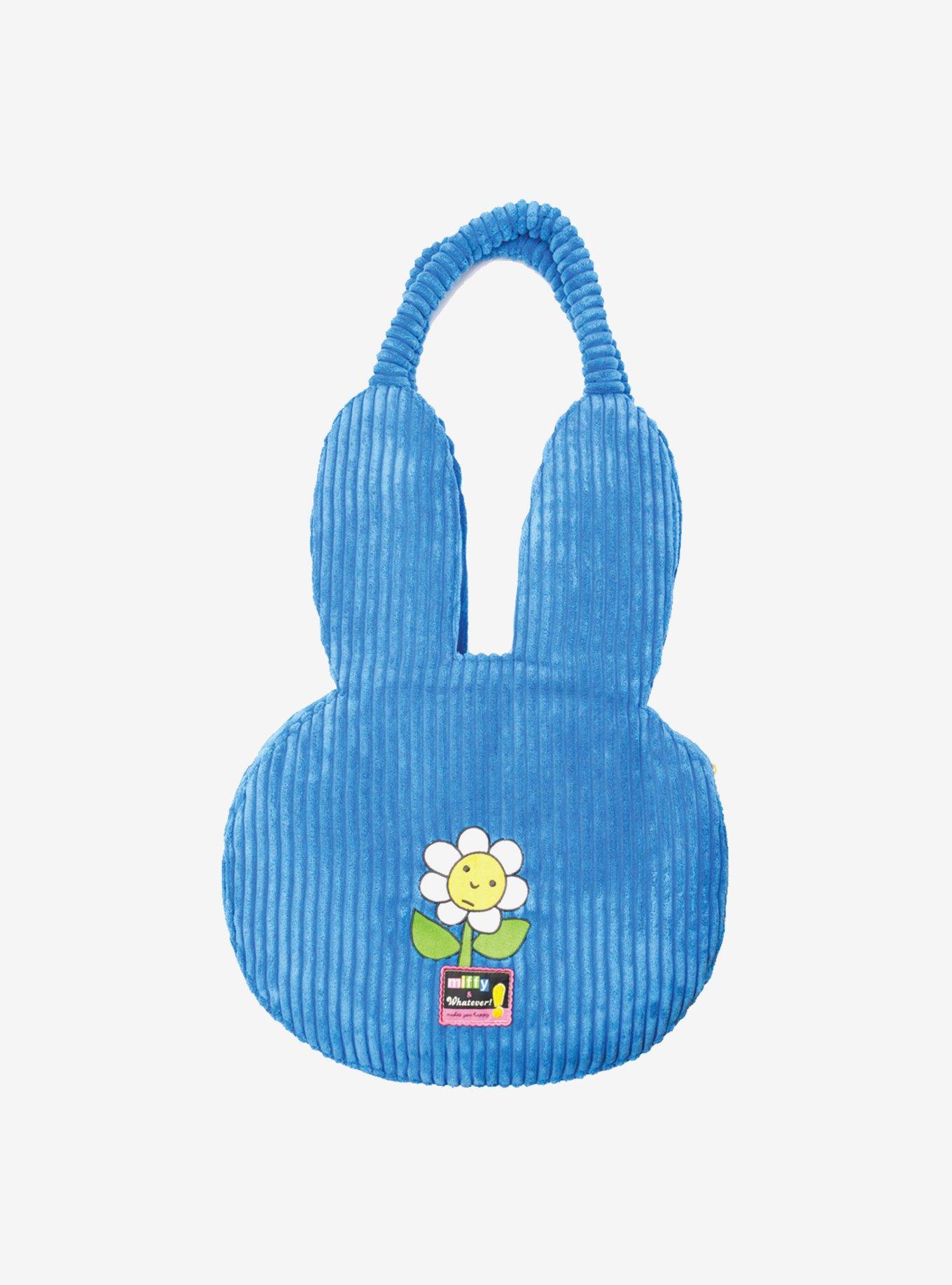 Whatever! Makes You Happy x Miffy Face Figural Blue Corduroy Oversized Tote Bag, , hi-res