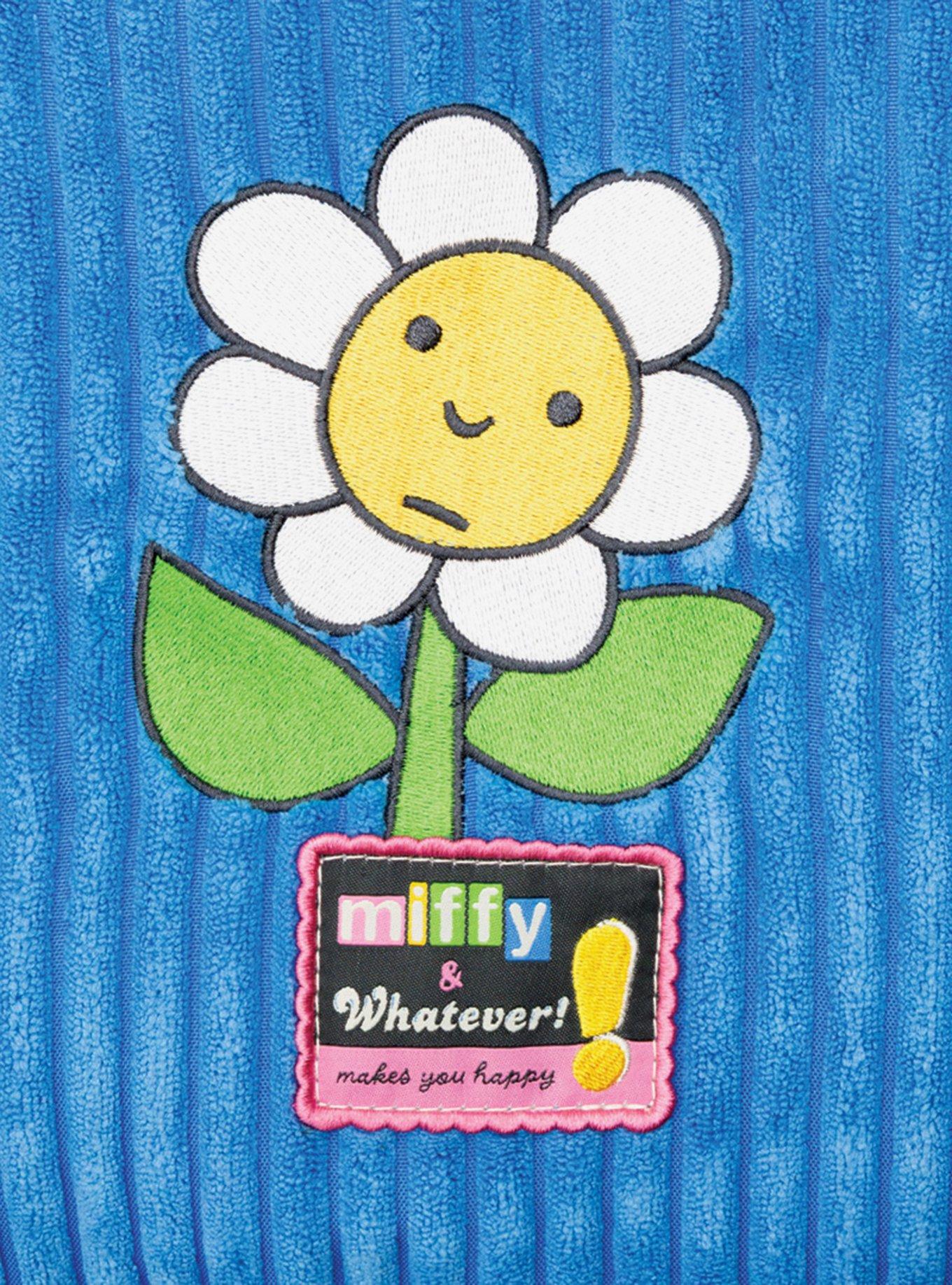 Whatever! Makes You Happy x Miffy Face Figural Blue Corduroy Oversized Tote Bag, , alternate
