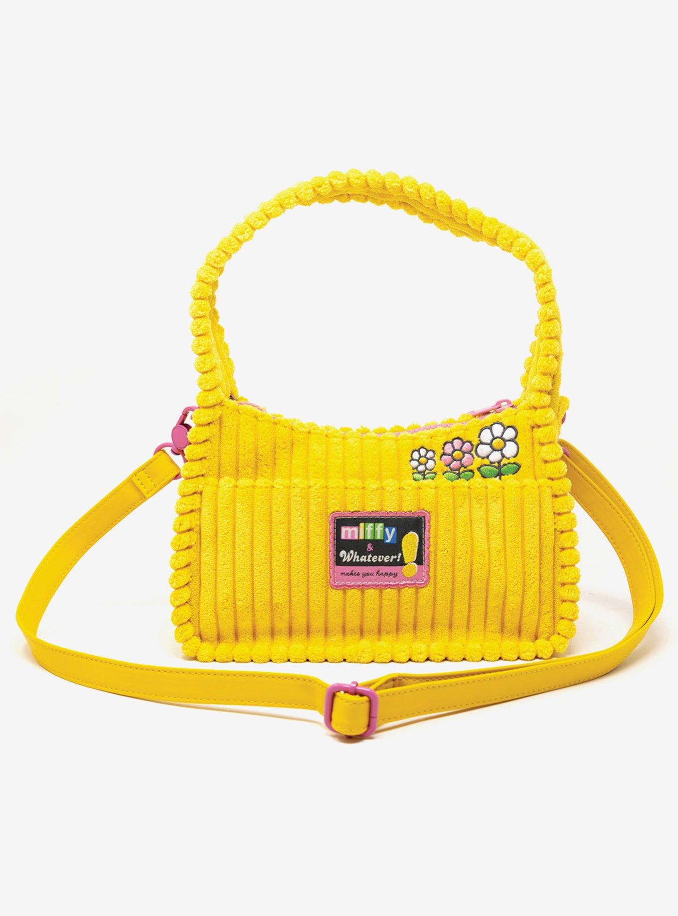 Whatever! Makes You Happy x Miffy Yellow Corduroy Crossbody Bag with Charm, , hi-res