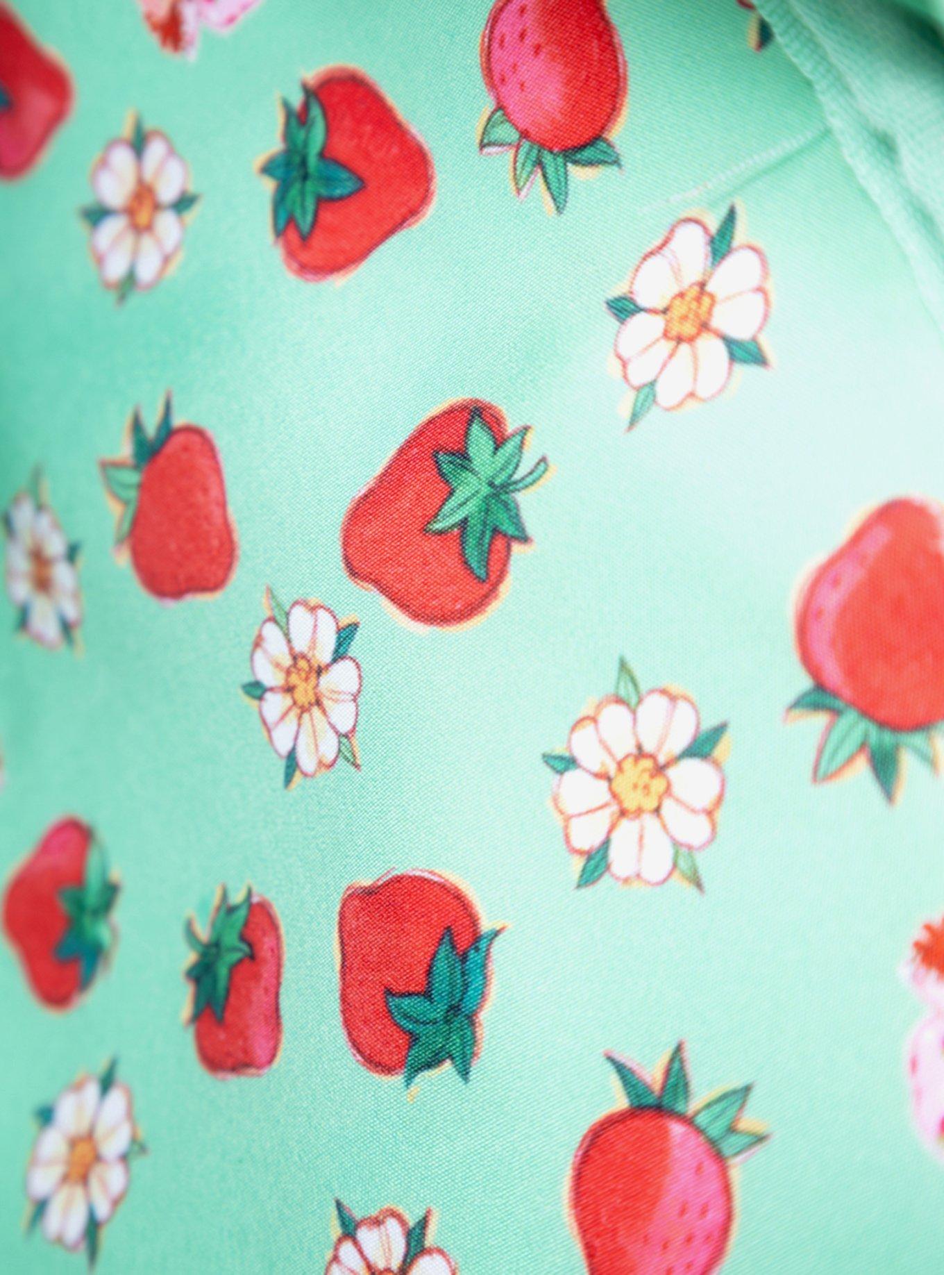 Whatever! Makes You Happy x Strawberry Shortcake Strawberries Allover Print Mini Duffle Crossbody Bag With Bag Charm