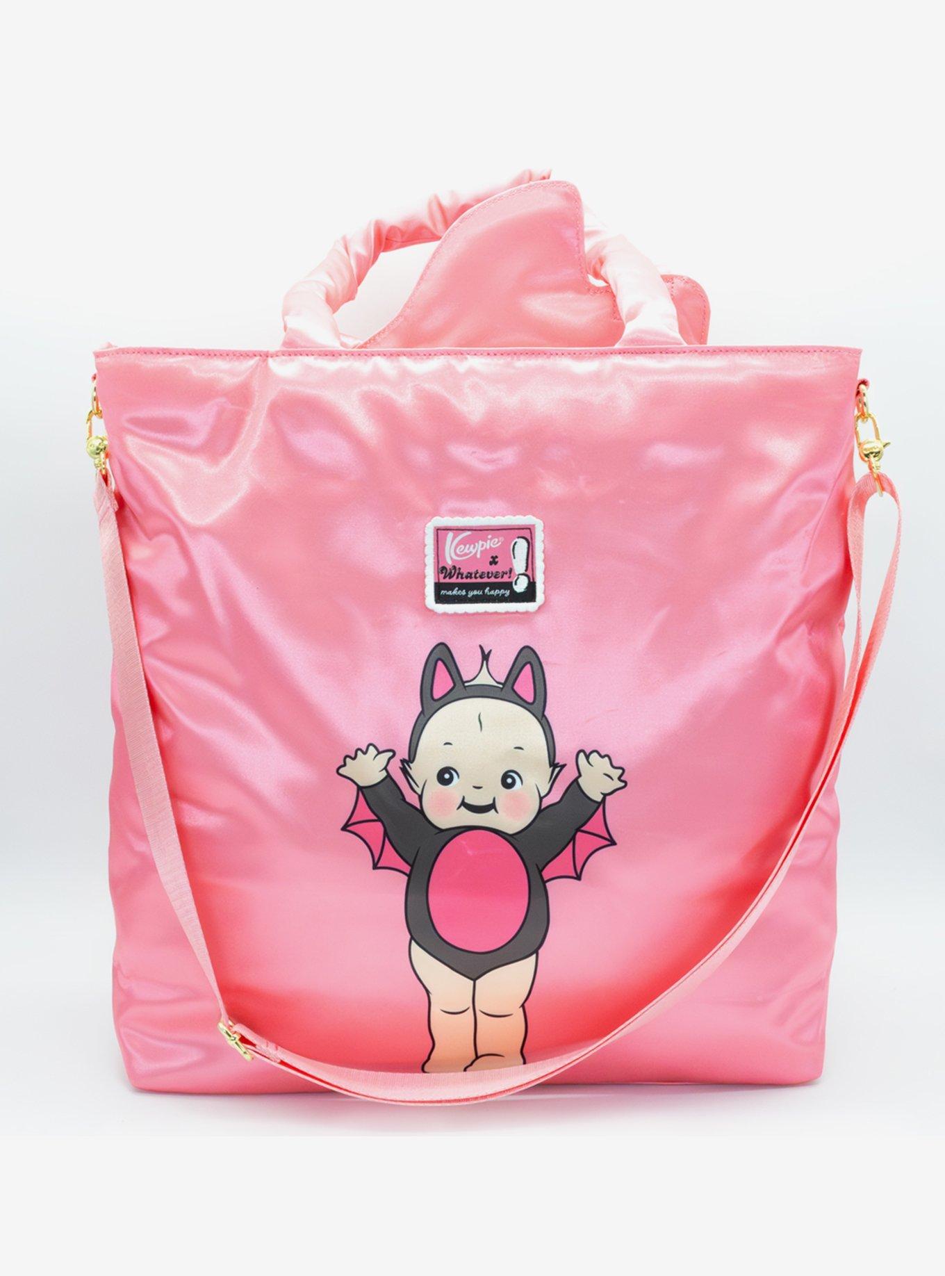 Whatever! Makes You Happy Kewpie Bat Puffy Tote Bag with Ribbon Charm