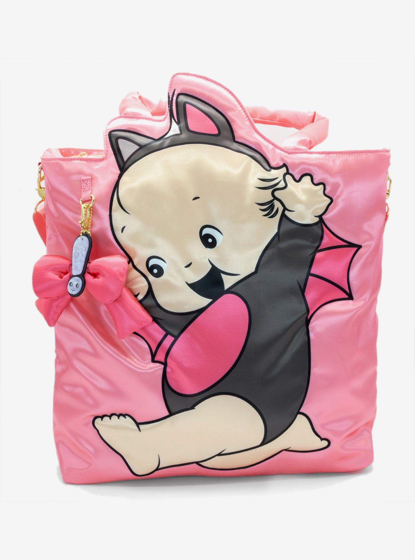Whatever! Makes You Happy Kewpie Bat Puffy Tote Bag with Ribbon Charm, , alternate