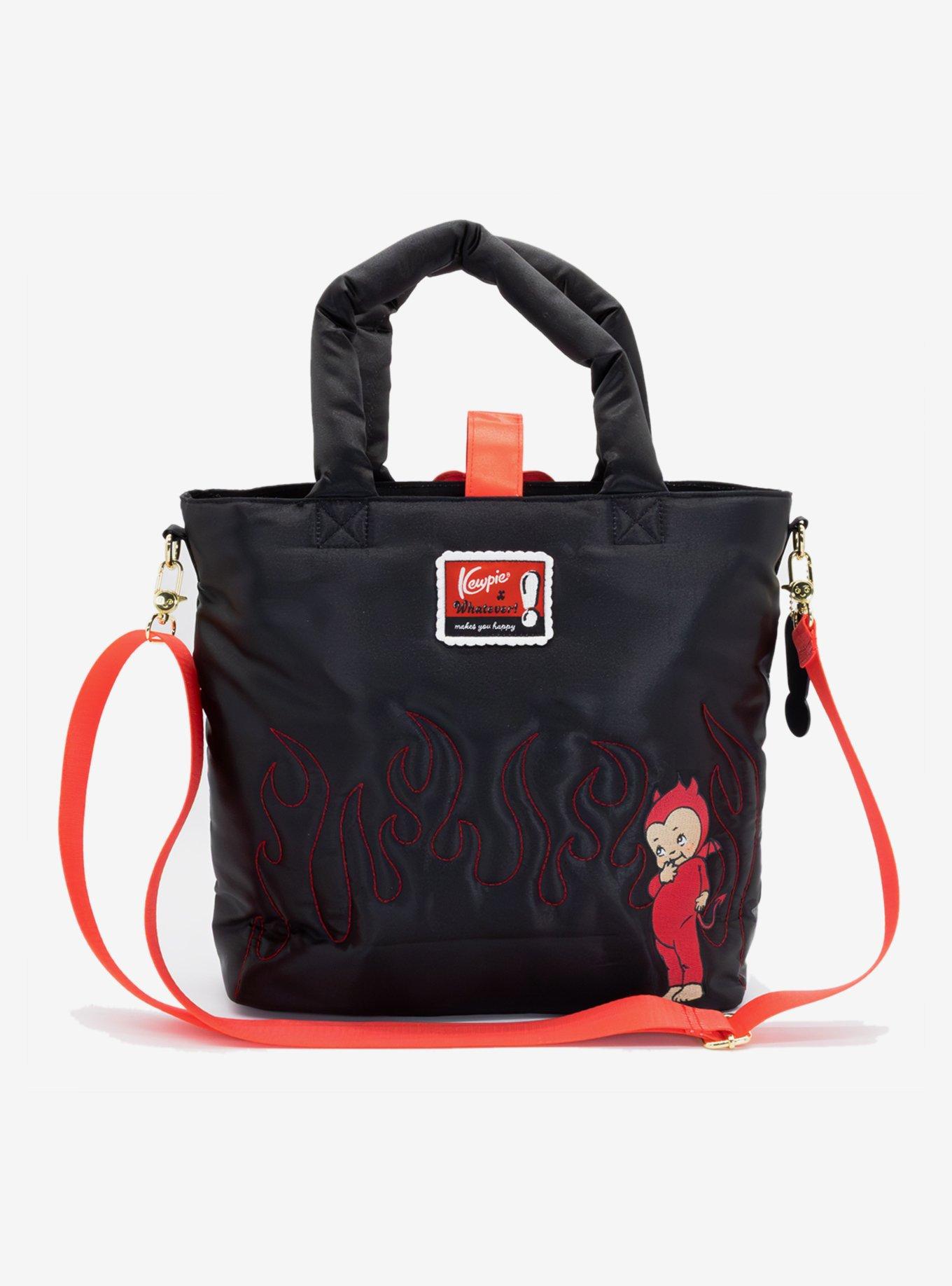 Whatever! Makes You Happy Kewpie Devil Puffy Tote Bag with Angel Charm, , alternate