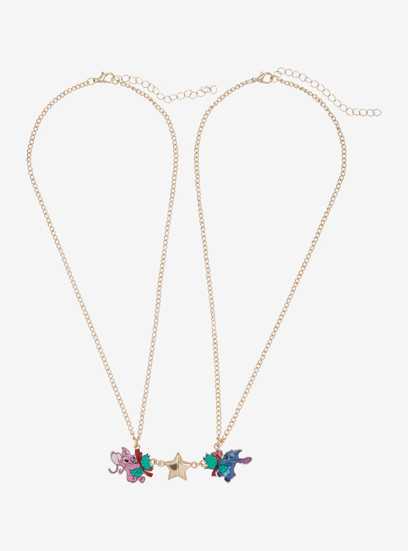 Disney Stitch & Angel Gift Star Magnetic Best Friend Necklace Set, , hi-res