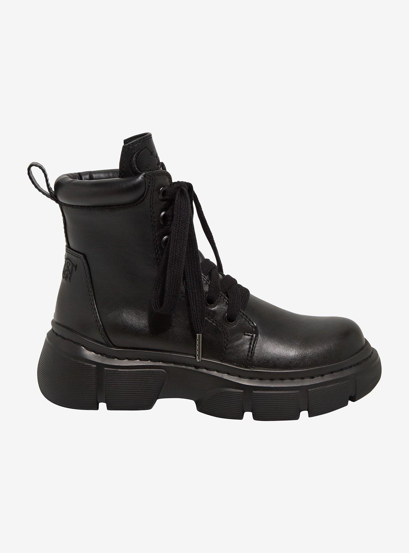 KIHILIST Black Discordant Combat Boots, , hi-res