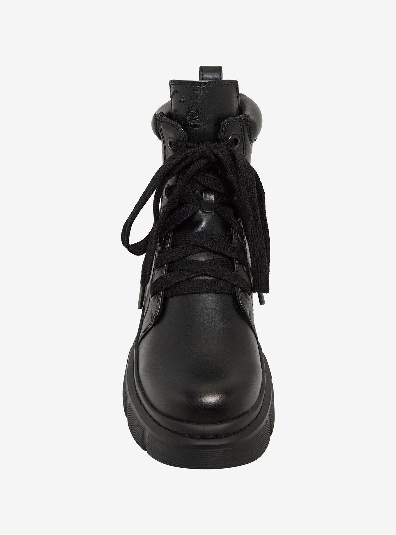 KIHILIST Black Discordant Combat Boots, BLACK, alternate