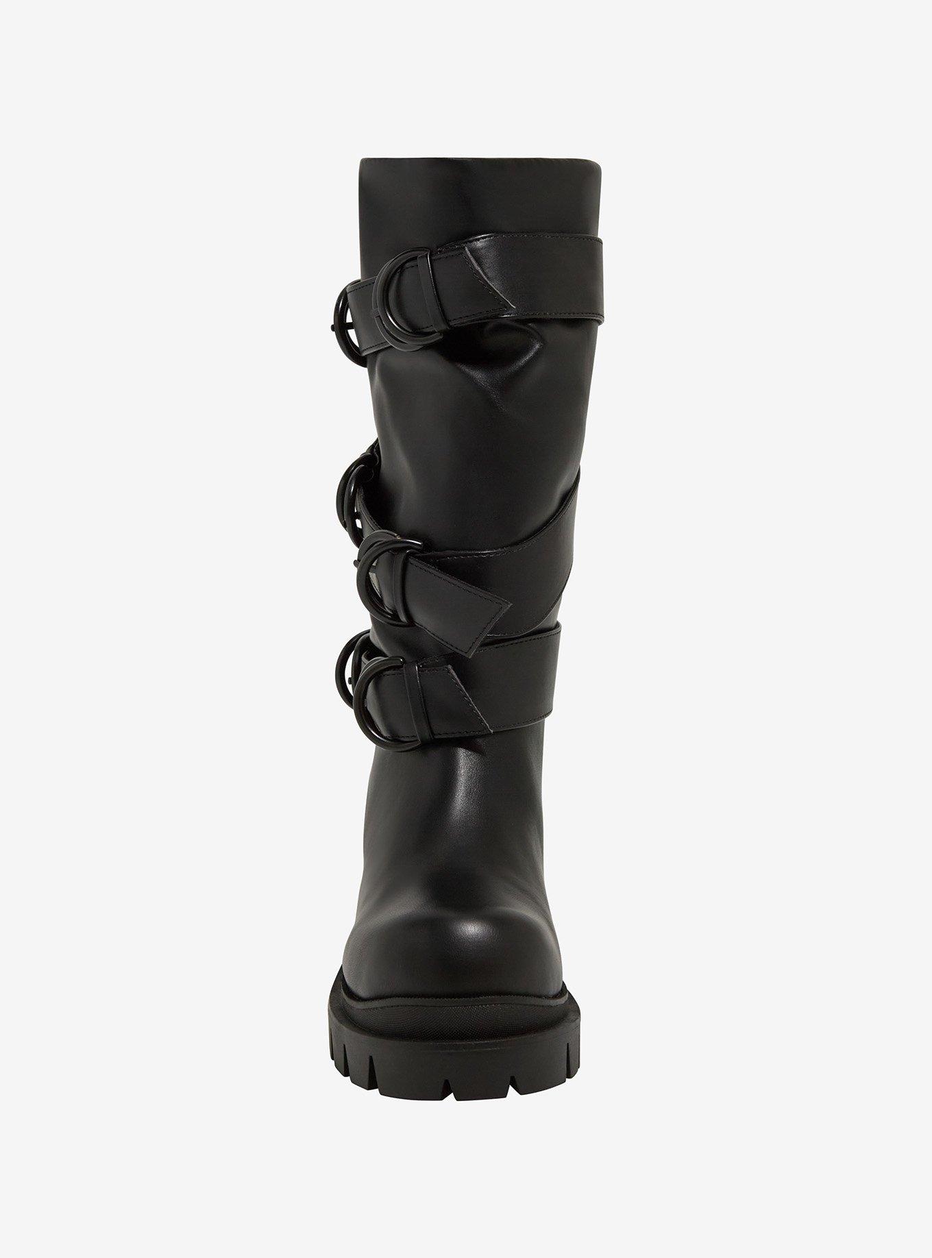 KIHILIST Black Bleak Buckle Boots, BLACK, alternate