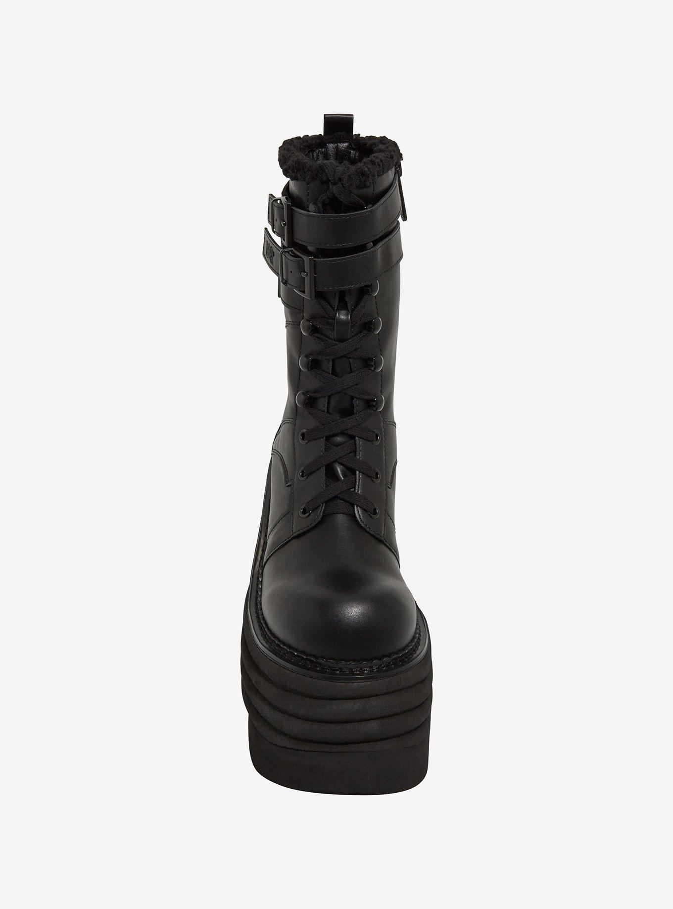 KIHILIST Black Endless Hours Platform Boots, BLACK, alternate