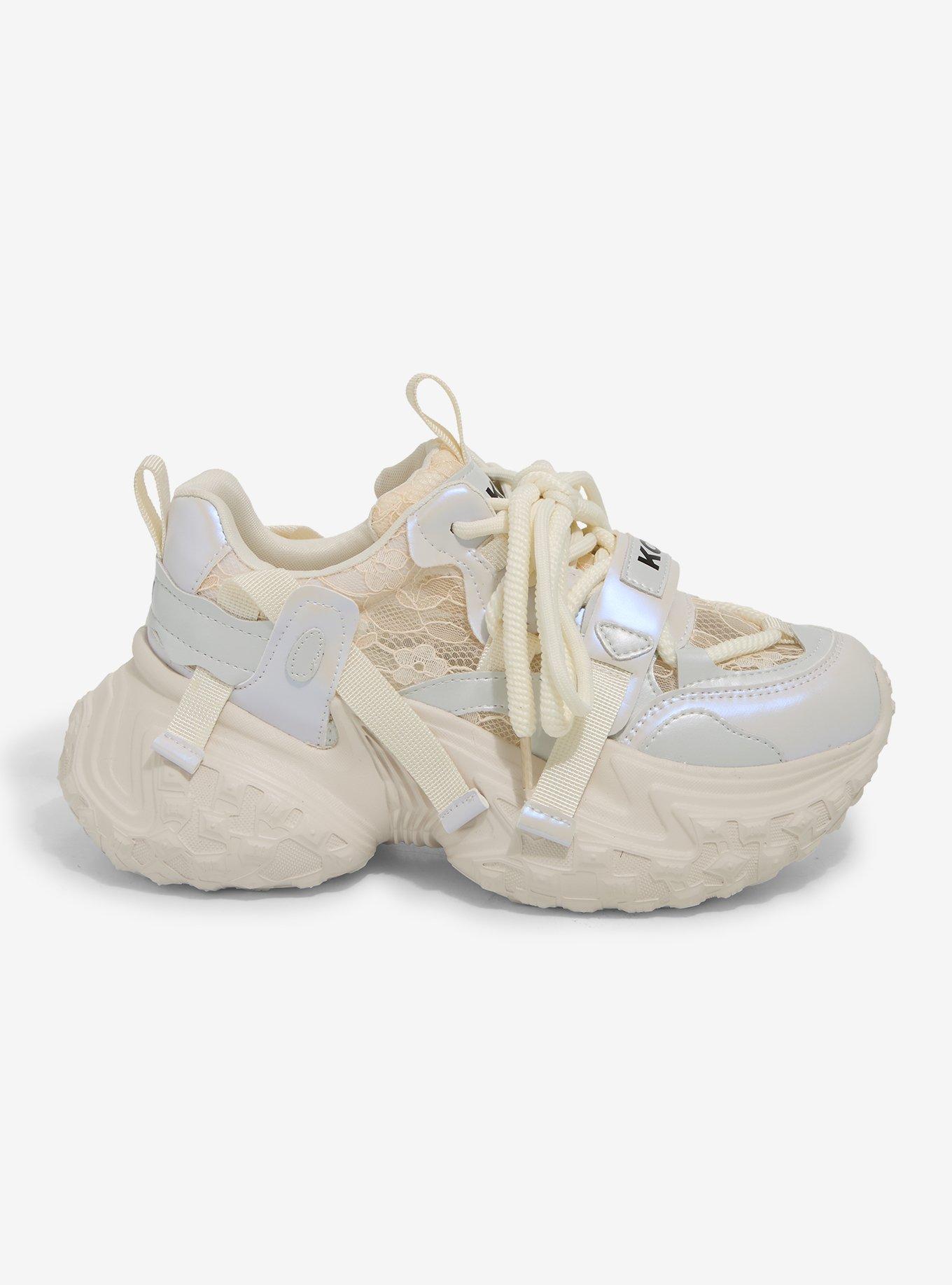 Koi Cream Lace Mega Chunky Sneakers, , hi-res