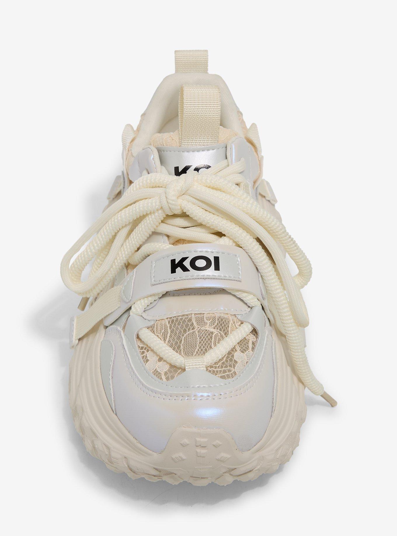 Koi Cream Lace Mega Chunky Sneakers, , alternate
