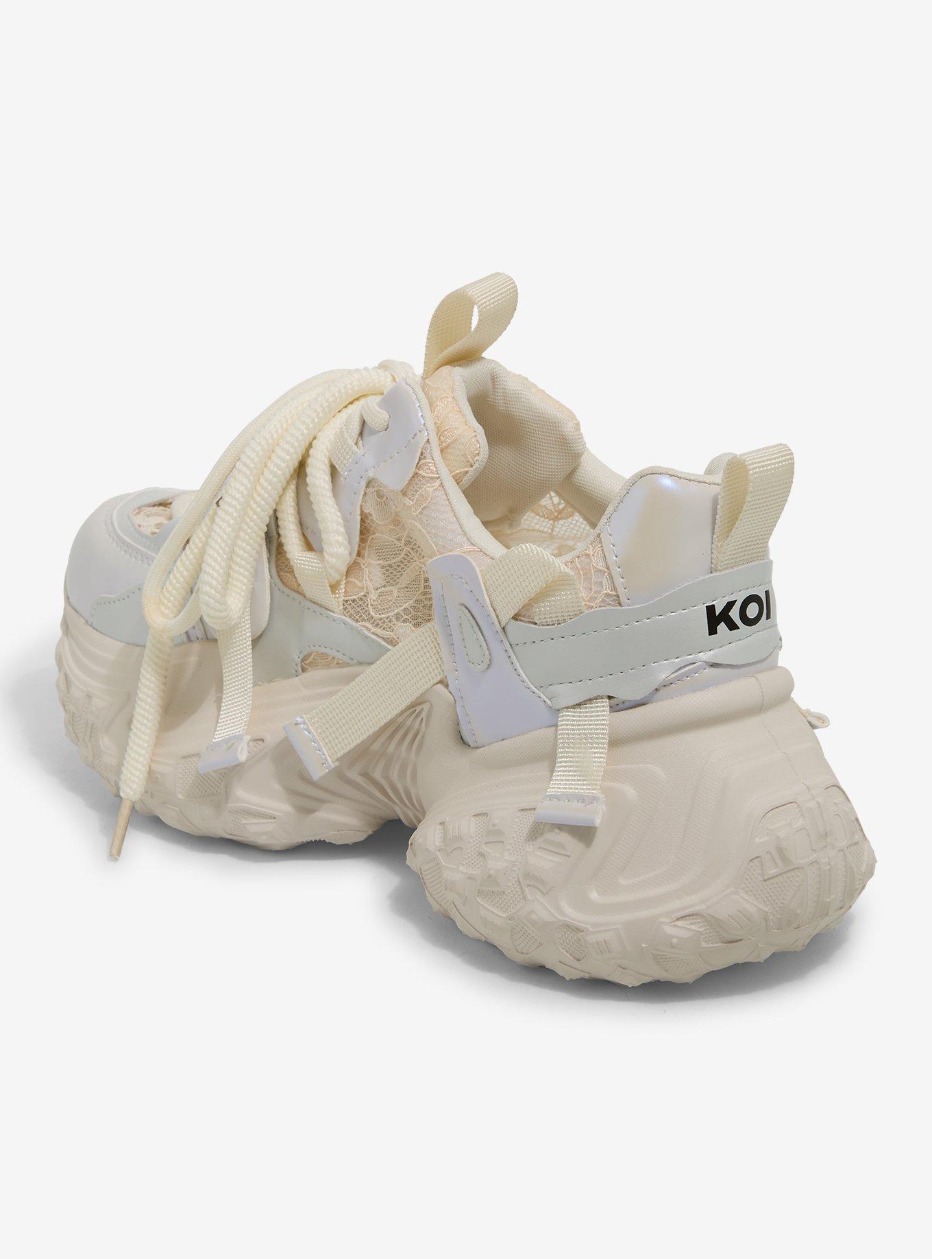 Koi Cream Lace Mega Chunky Sneakers, , alternate