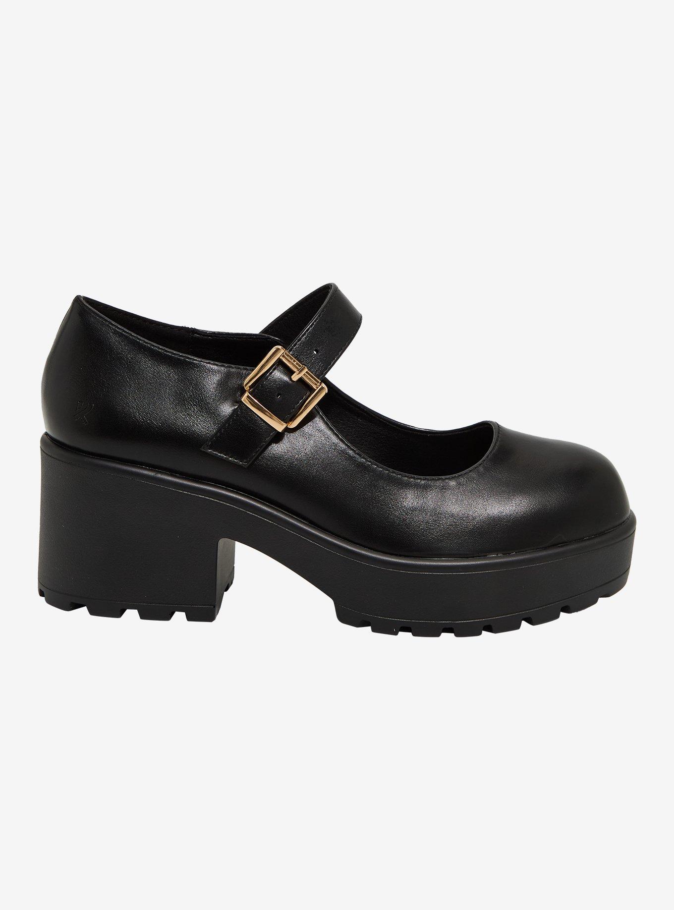 Koi Black Platform Mary Janes, , hi-res
