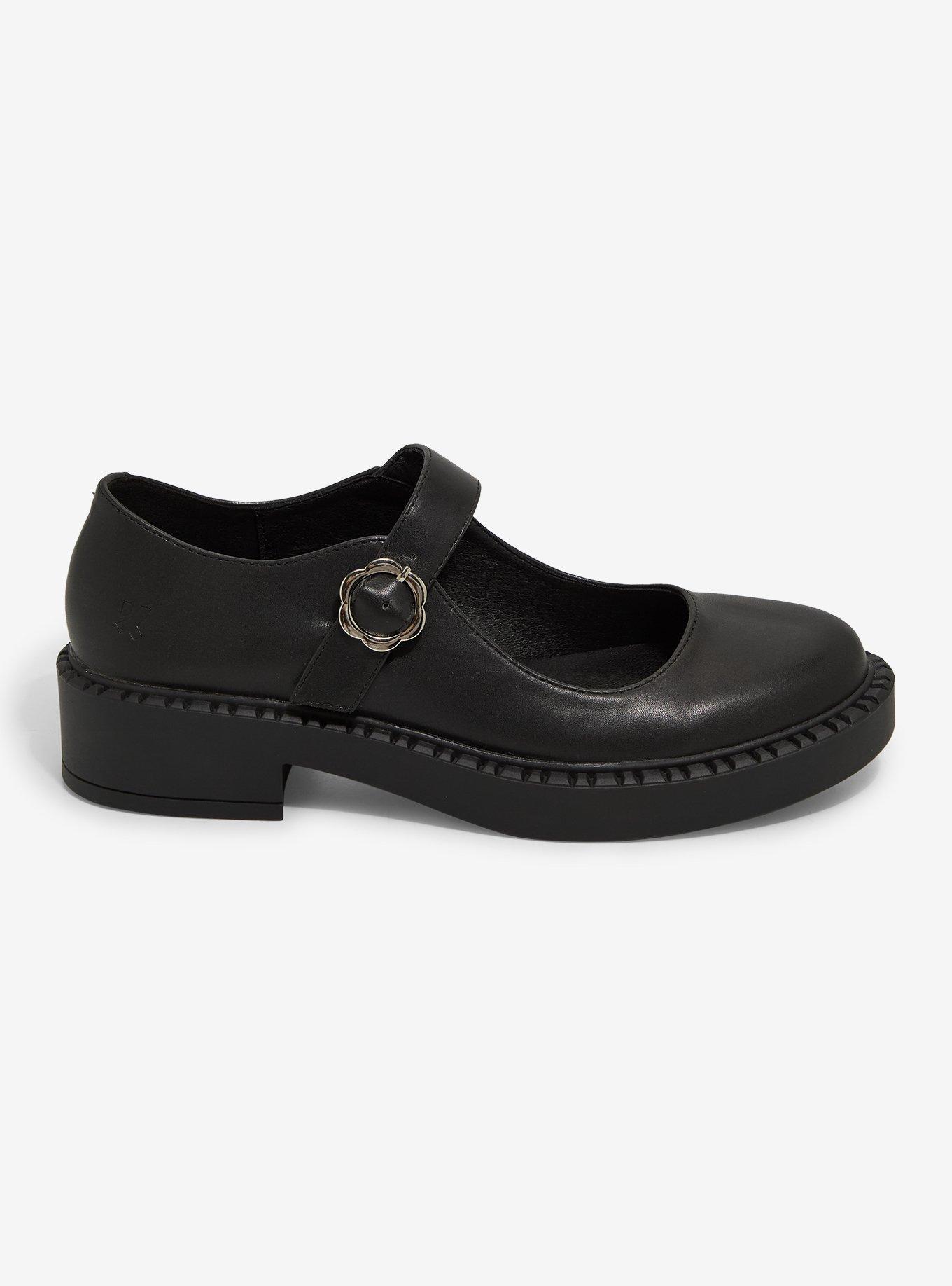 Koi Black Flower Buckle Mary Janes, , hi-res