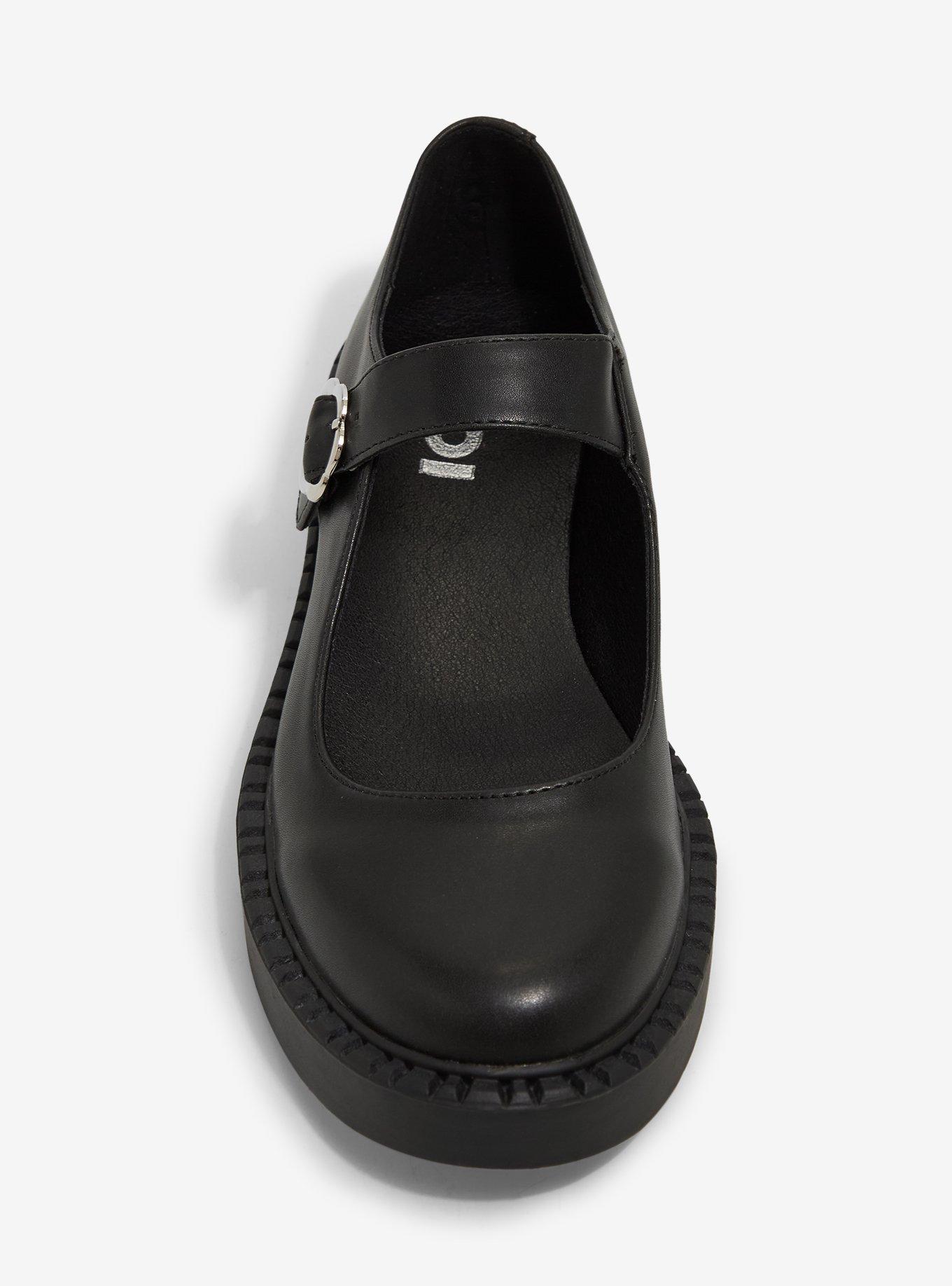 Koi Black Flower Buckle Mary Janes, BLACK, alternate