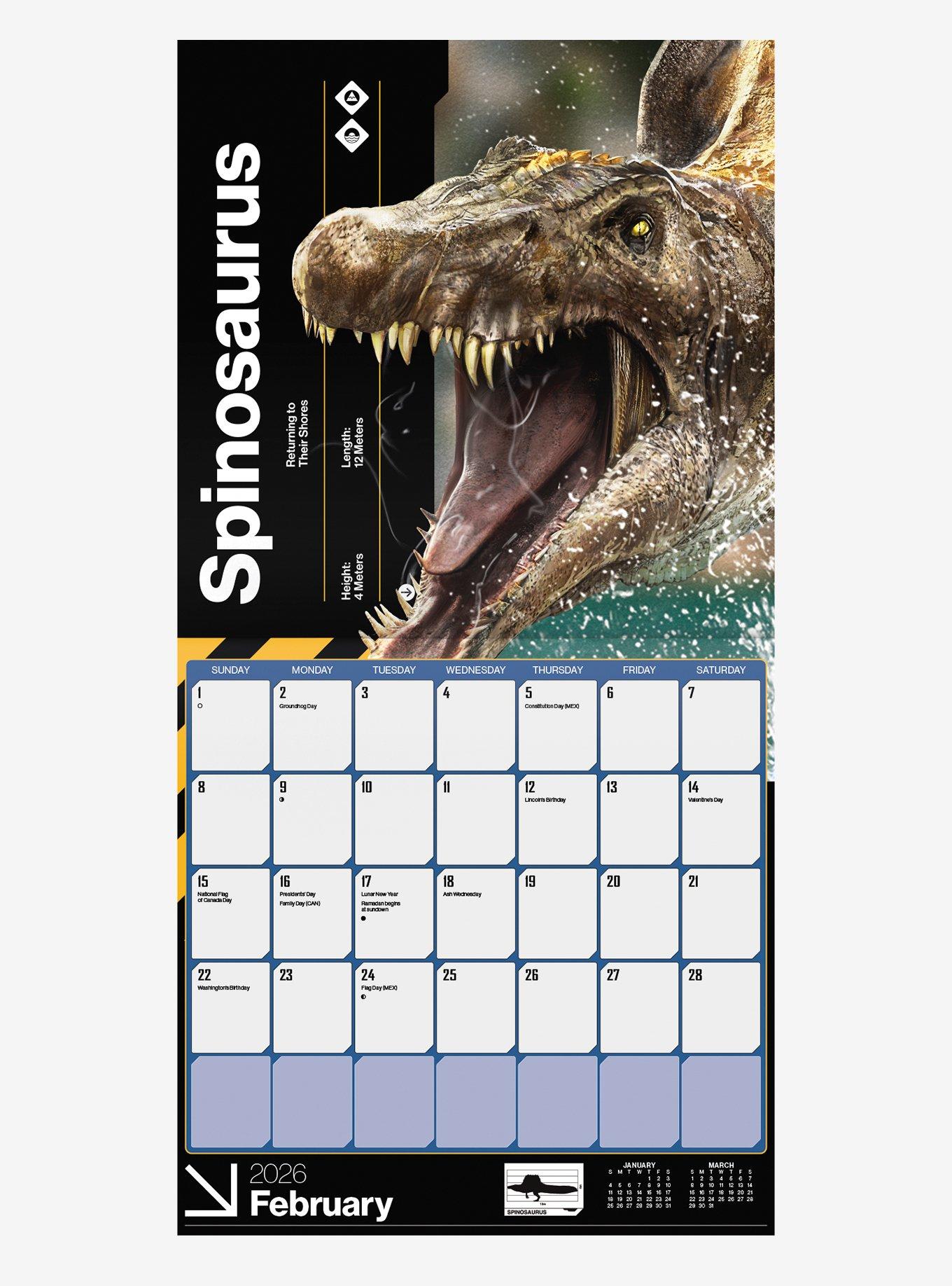 Jurassic World Rebirth September 2025 - December 2026 Calendar, , alternate
