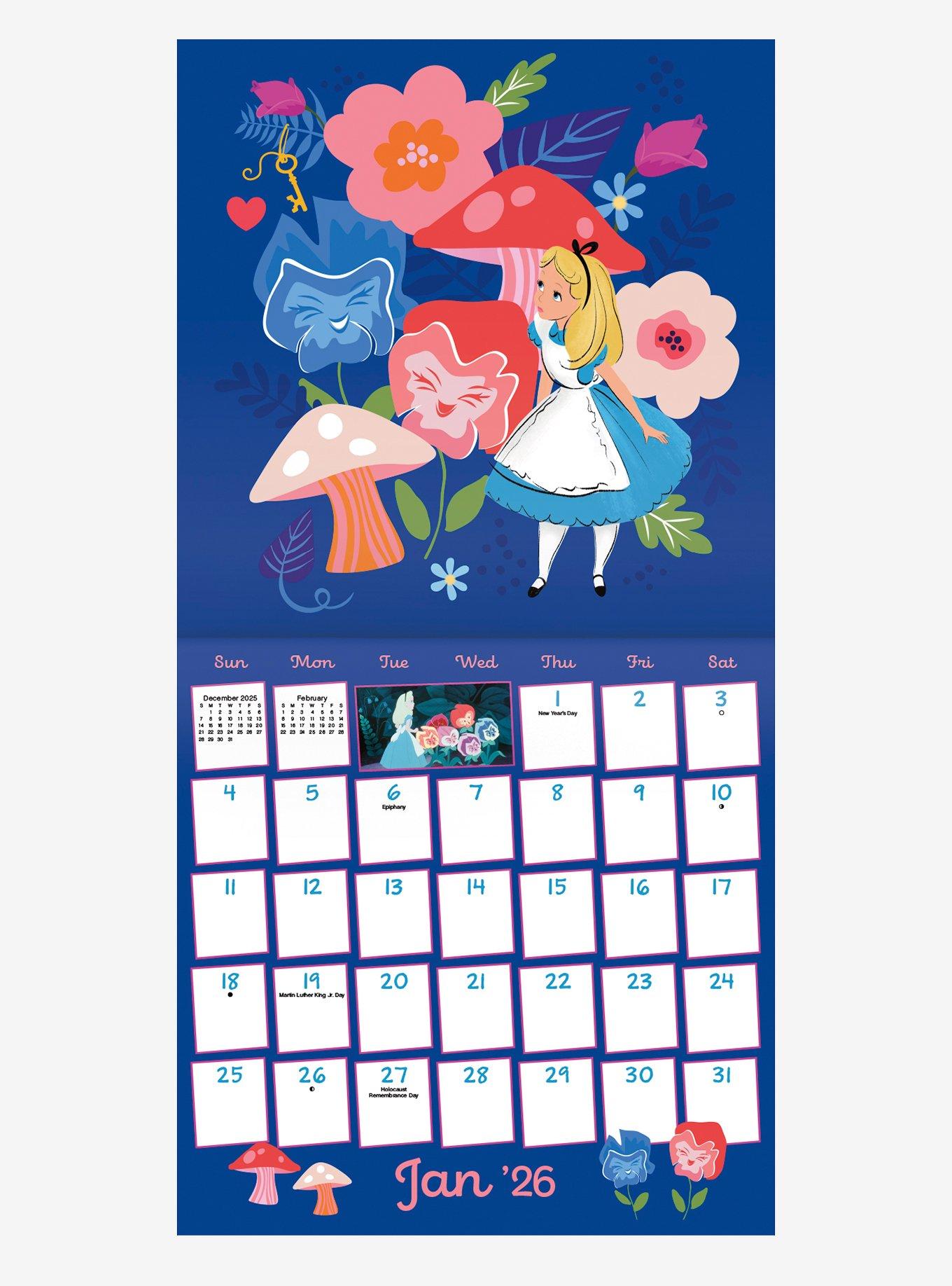 Disney Alice In Wonderland September 2025 - December 2026 Calendar, , hi-res