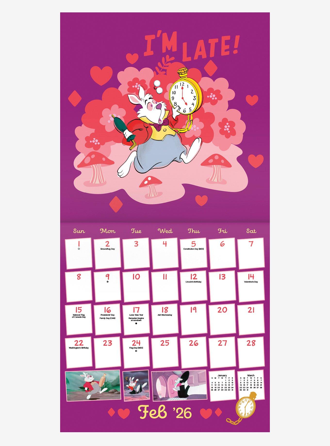 Disney Alice In Wonderland September 2025 - December 2026 Calendar, , alternate
