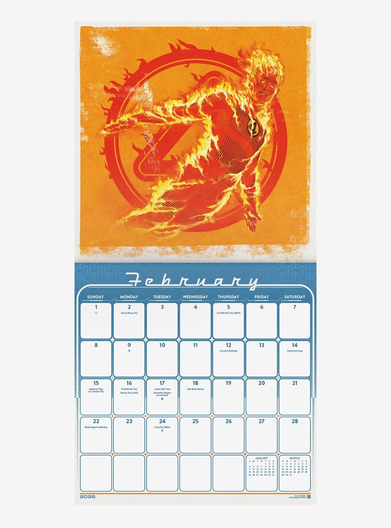 Marvel The Fantastic Four: First Steps September 2025 - December 2026 Calendar, , alternate